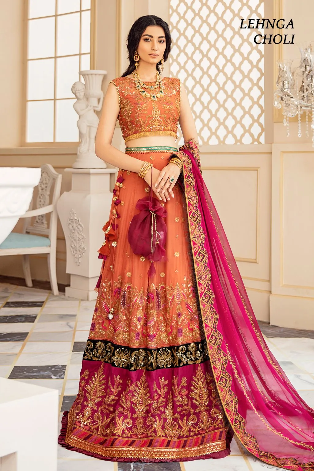 Embroidered Lehnga Choli for Wedding Party #Y6097