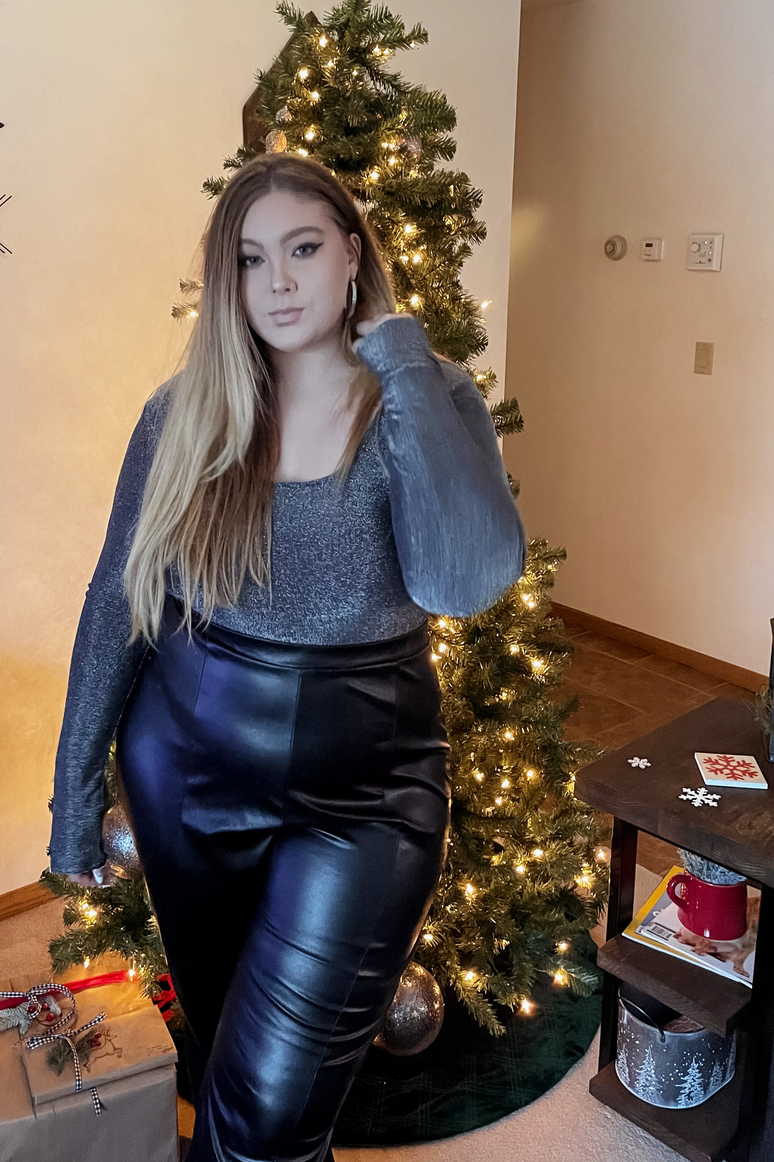 Erica Scoop Neck Lurex Bodysuit