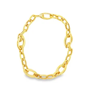 Estate Oval Link Bracelet in 14K Yellow Gold
