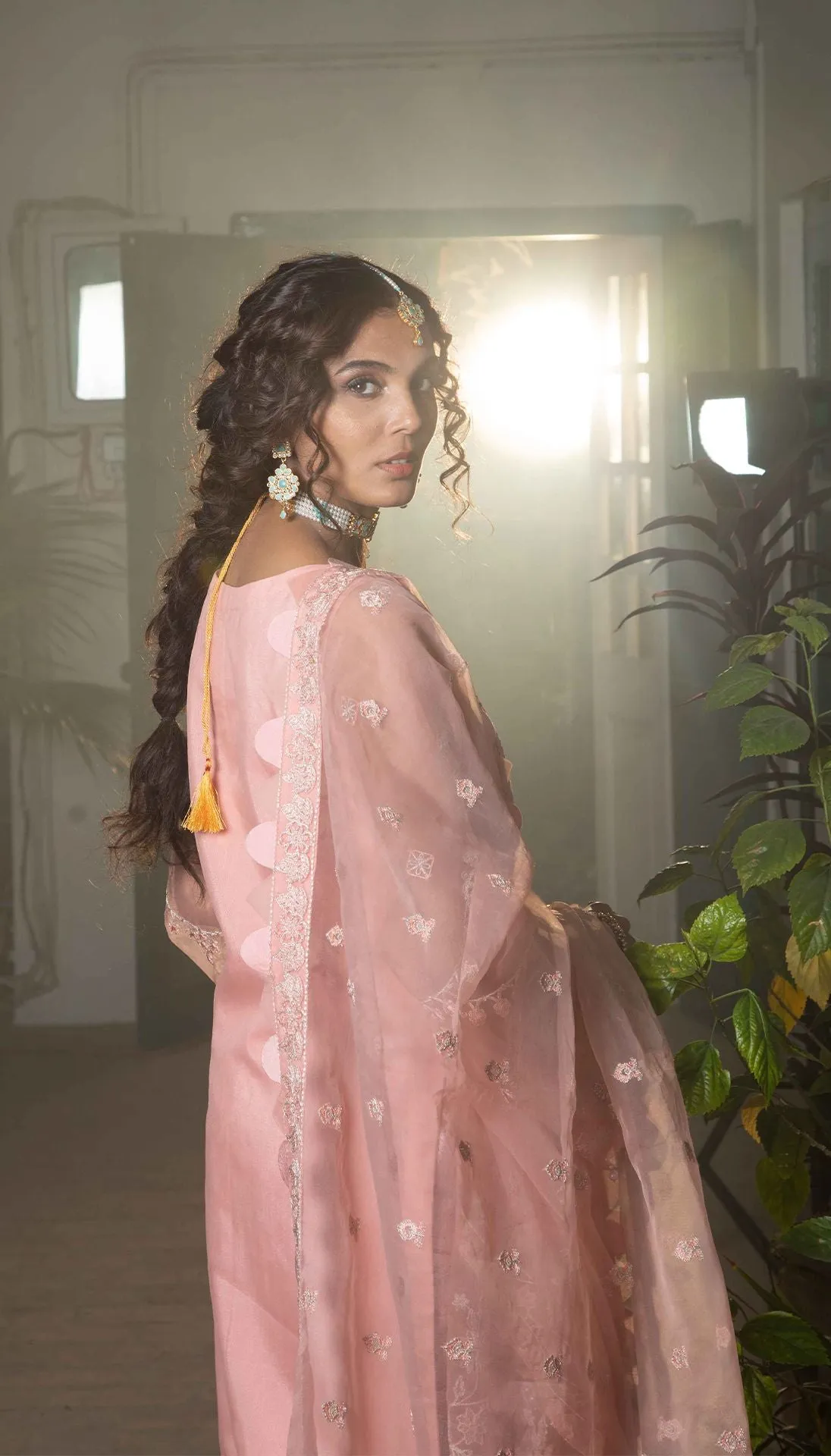 Fancy Gharara Dress Pakistani in Baby Pink Shade #PF309