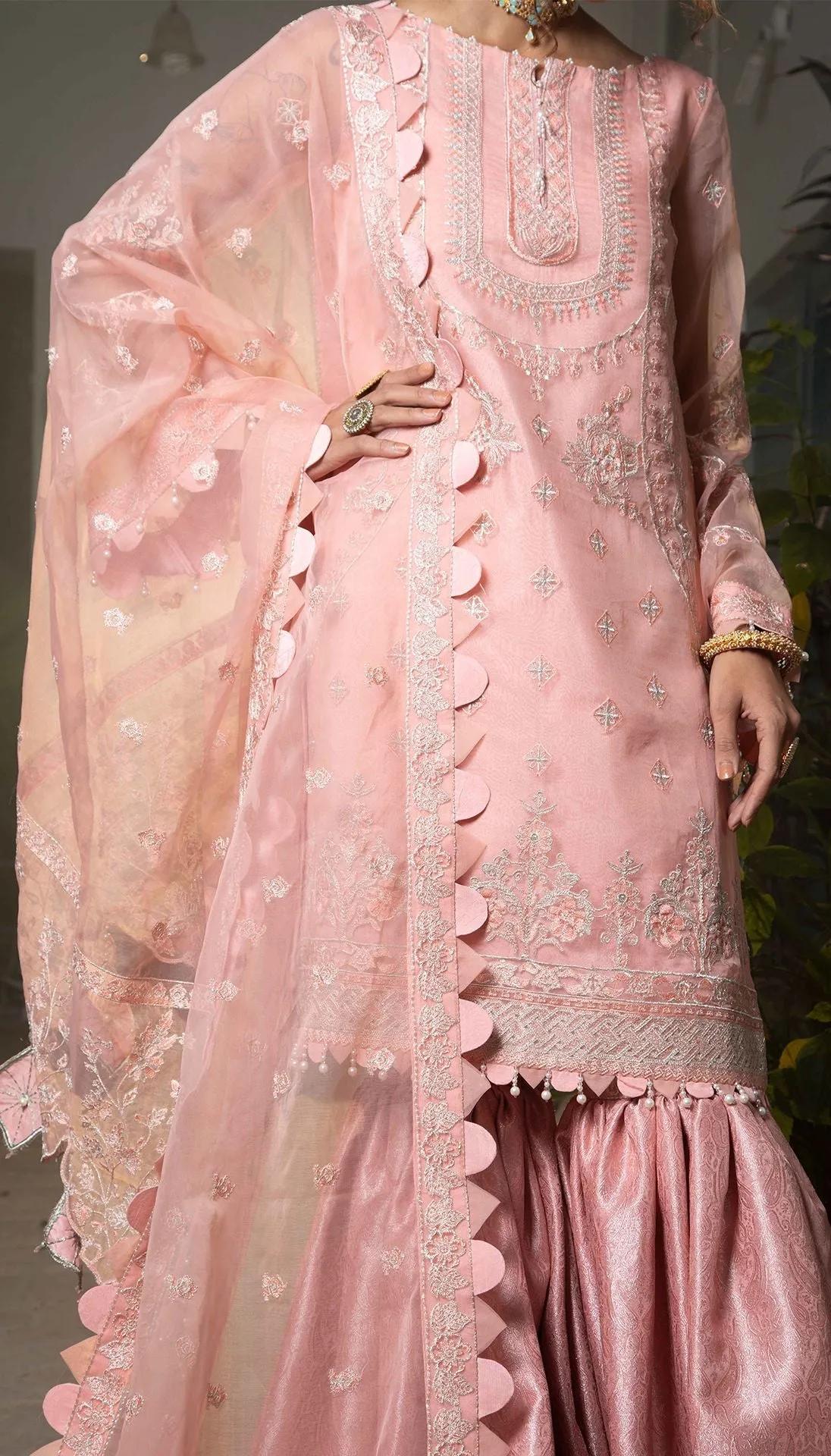 Fancy Gharara Dress Pakistani in Baby Pink Shade #PF309