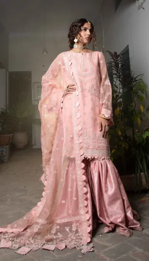 Fancy Gharara Dress Pakistani in Baby Pink Shade #PF309