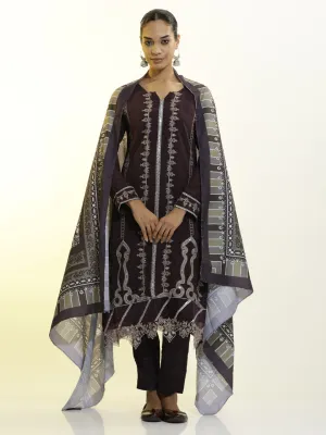 Festive Embroidered Georgette Kurta Set With Dupatta