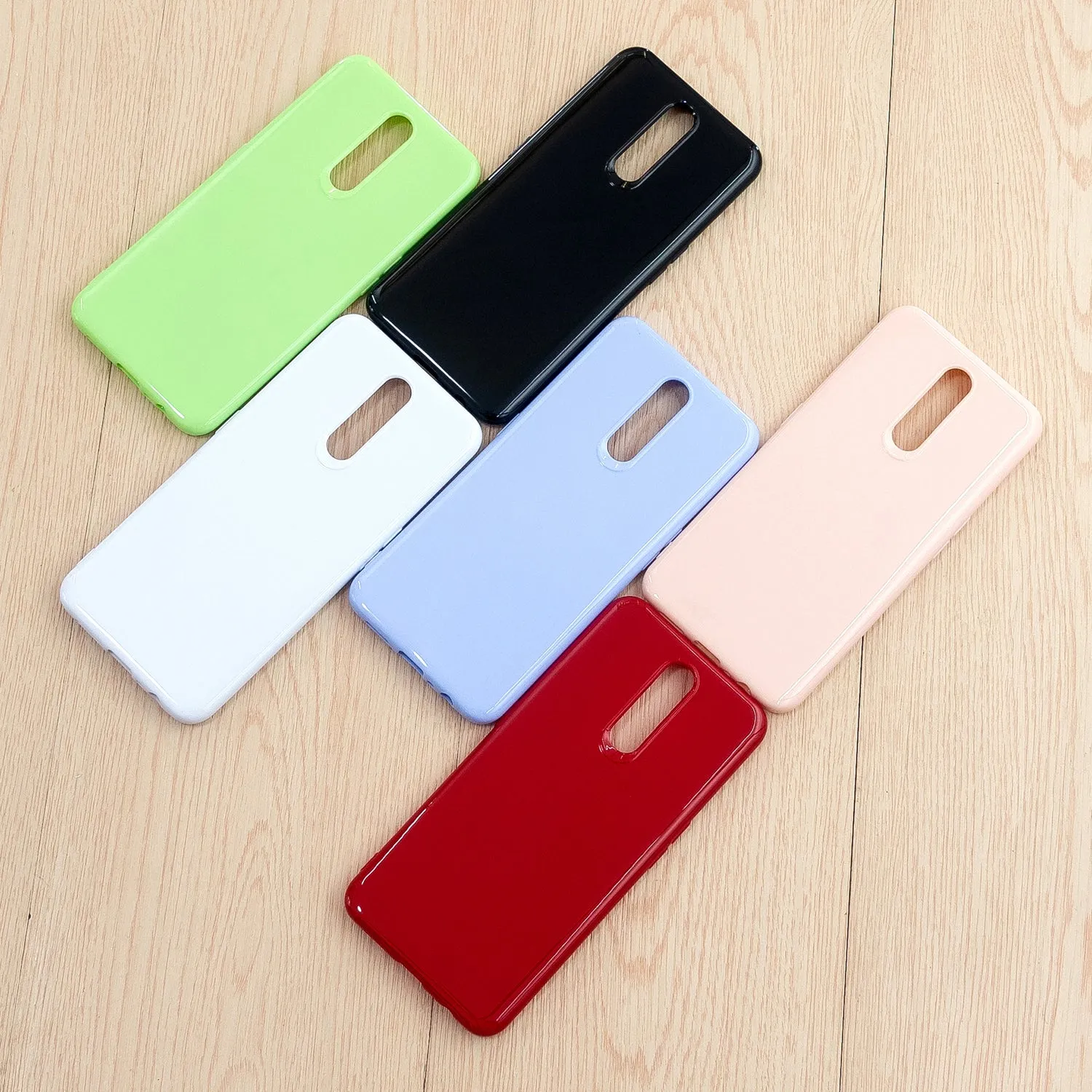 For OPPO F11/F11 Pro Cellphone Cover Glossy TPU Simple Profile Bumper Protective Mobile Phone Case Bright black