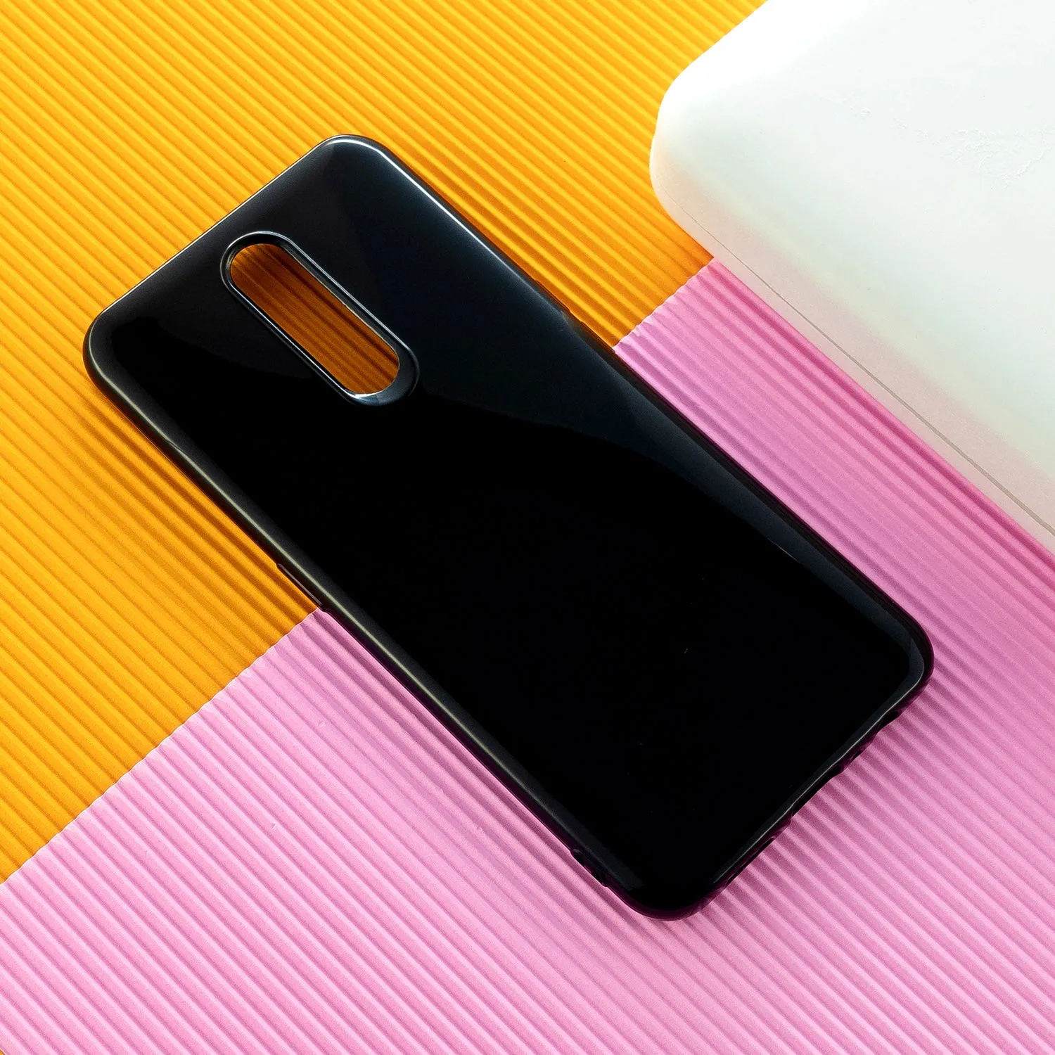 For OPPO F11/F11 Pro Cellphone Cover Glossy TPU Simple Profile Bumper Protective Mobile Phone Case Bright black
