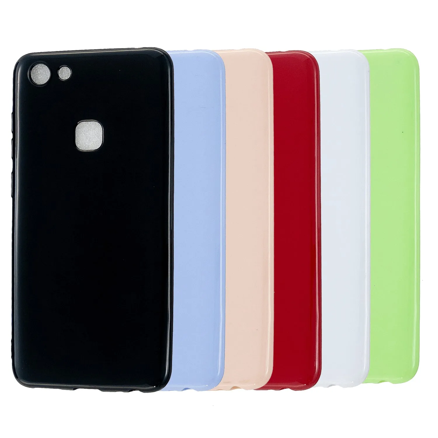 For VIVO Y83/Y85 Cellphone Cover Phone Screen Protector Soft TPU Phone Case Full Body Protection Shell Bright black
