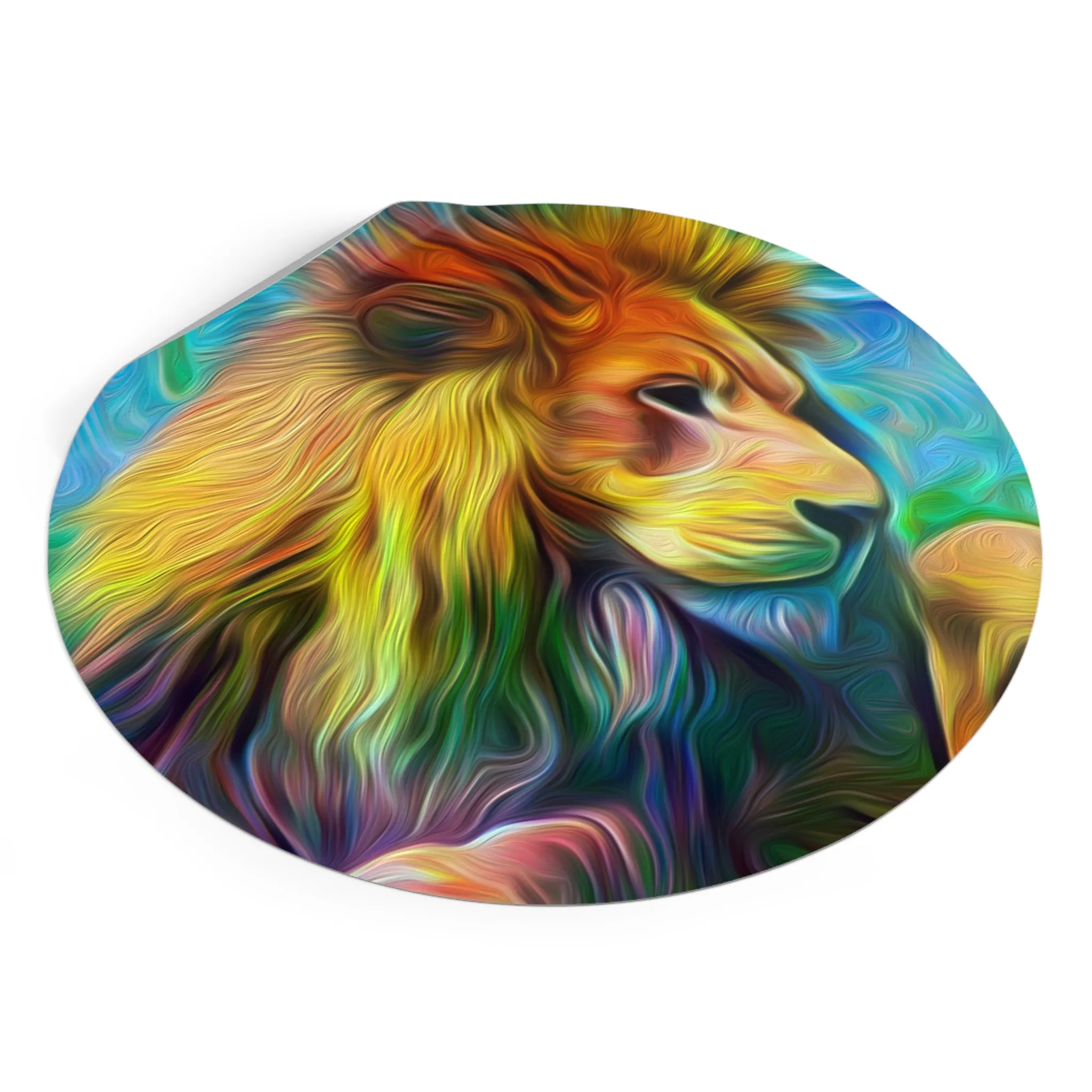 Galaxy Frog Lion Round Vinyl Stickers