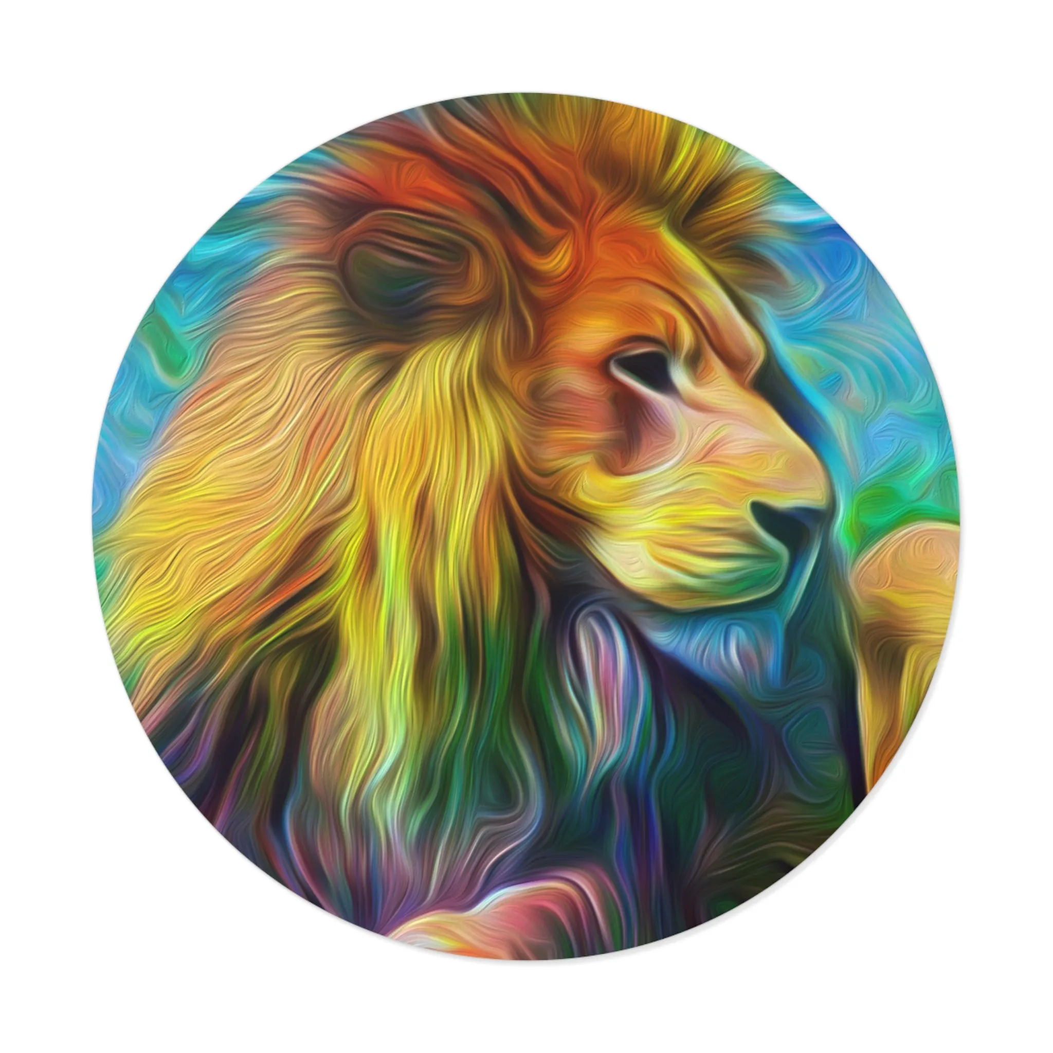 Galaxy Frog Lion Round Vinyl Stickers