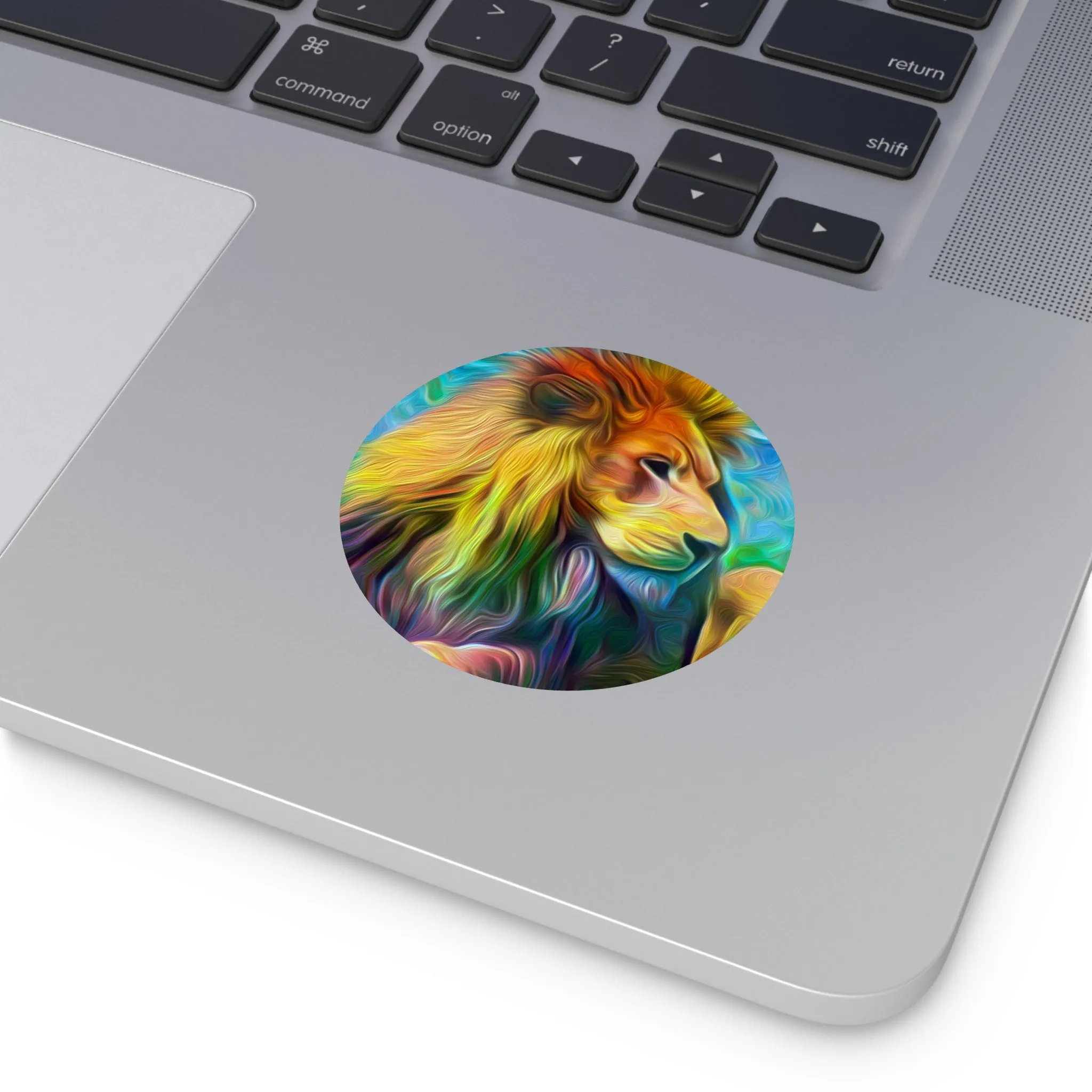 Galaxy Frog Lion Round Vinyl Stickers