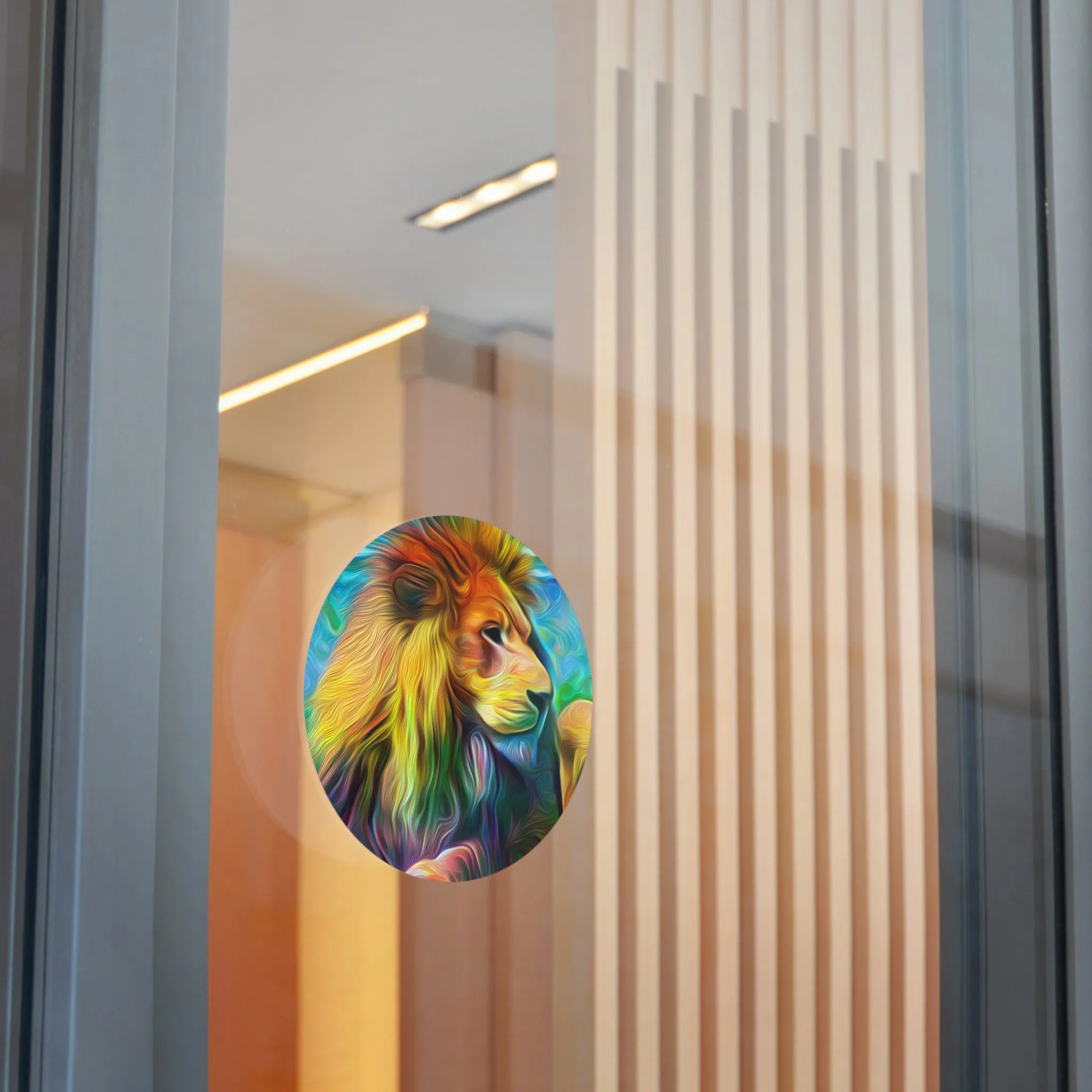 Galaxy Frog Lion Round Vinyl Stickers