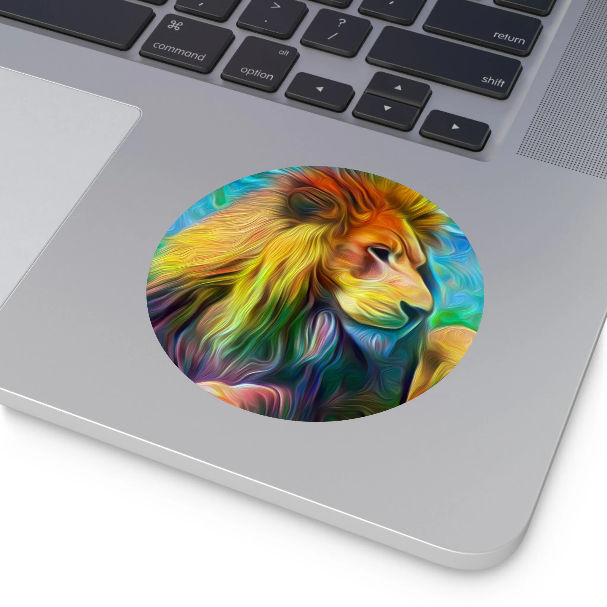 Galaxy Frog Lion Round Vinyl Stickers