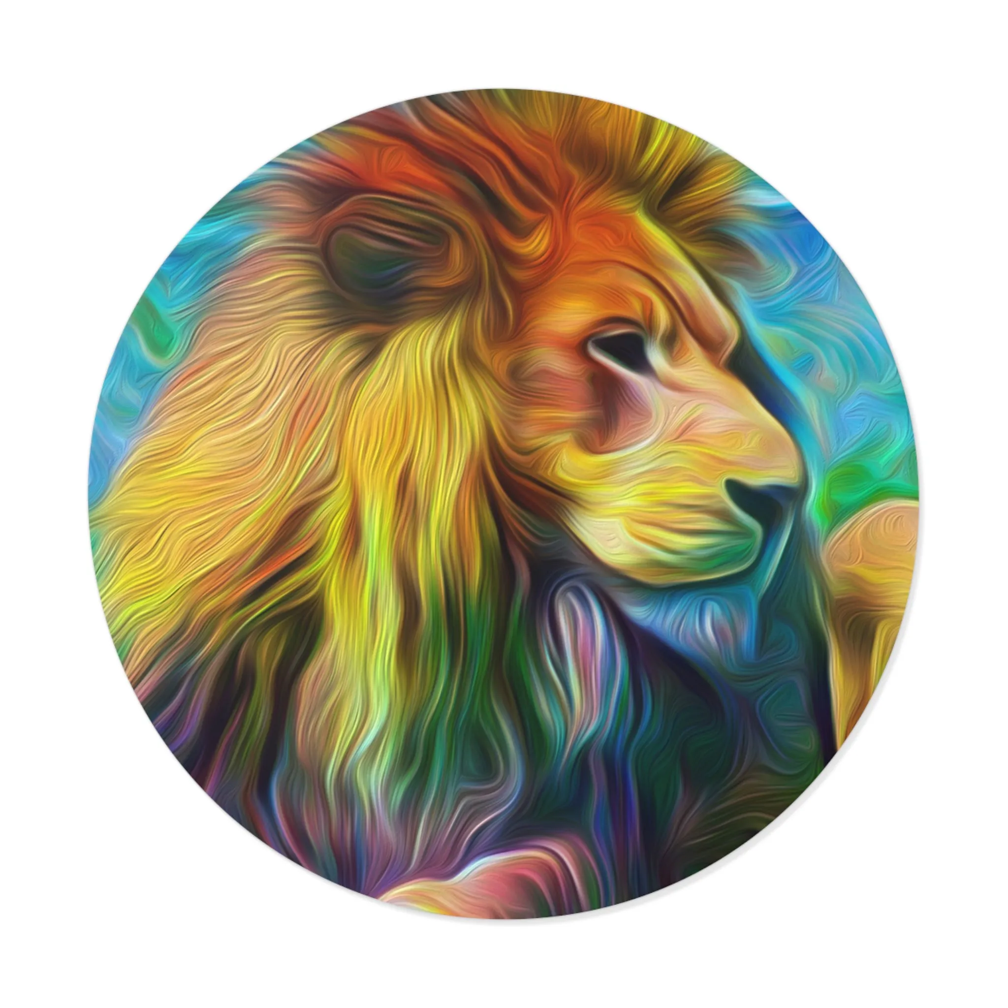Galaxy Frog Lion Round Vinyl Stickers