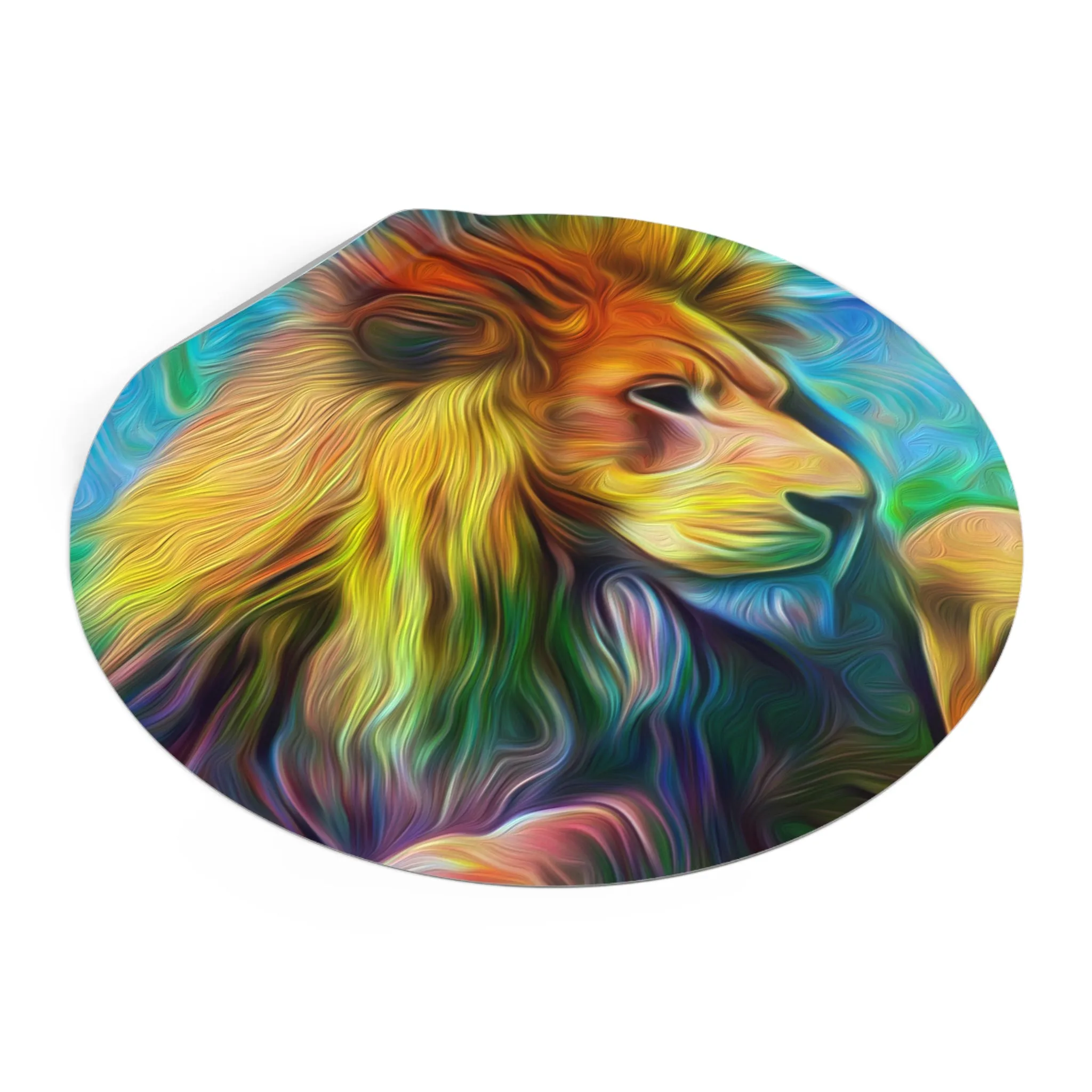 Galaxy Frog Lion Round Vinyl Stickers