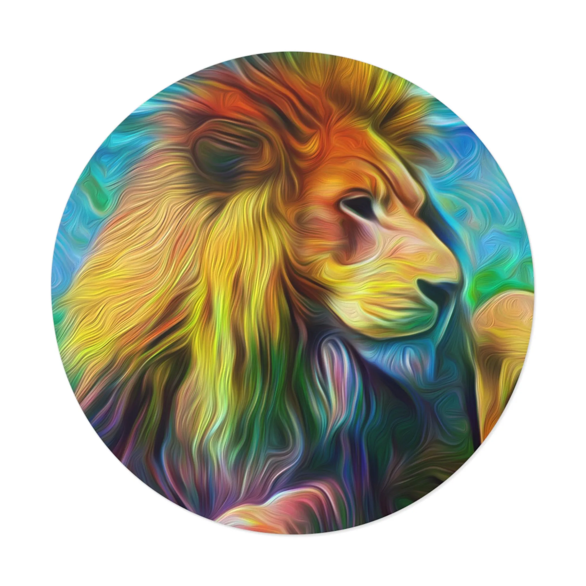 Galaxy Frog Lion Round Vinyl Stickers