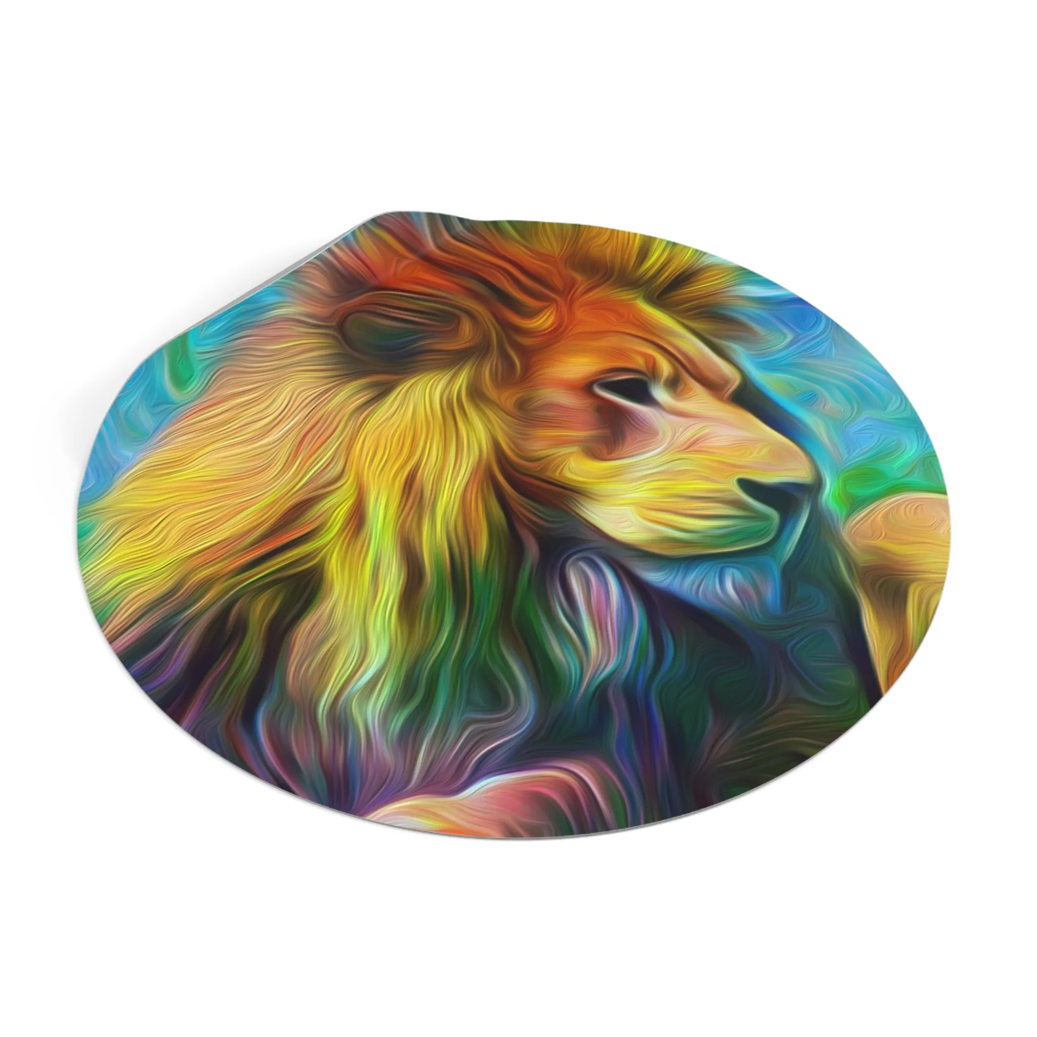 Galaxy Frog Lion Round Vinyl Stickers