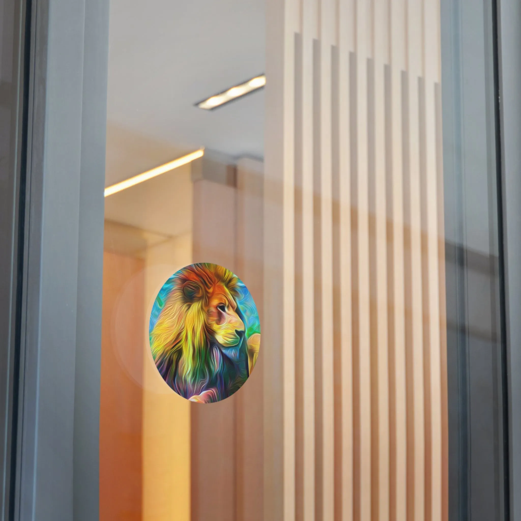 Galaxy Frog Lion Round Vinyl Stickers