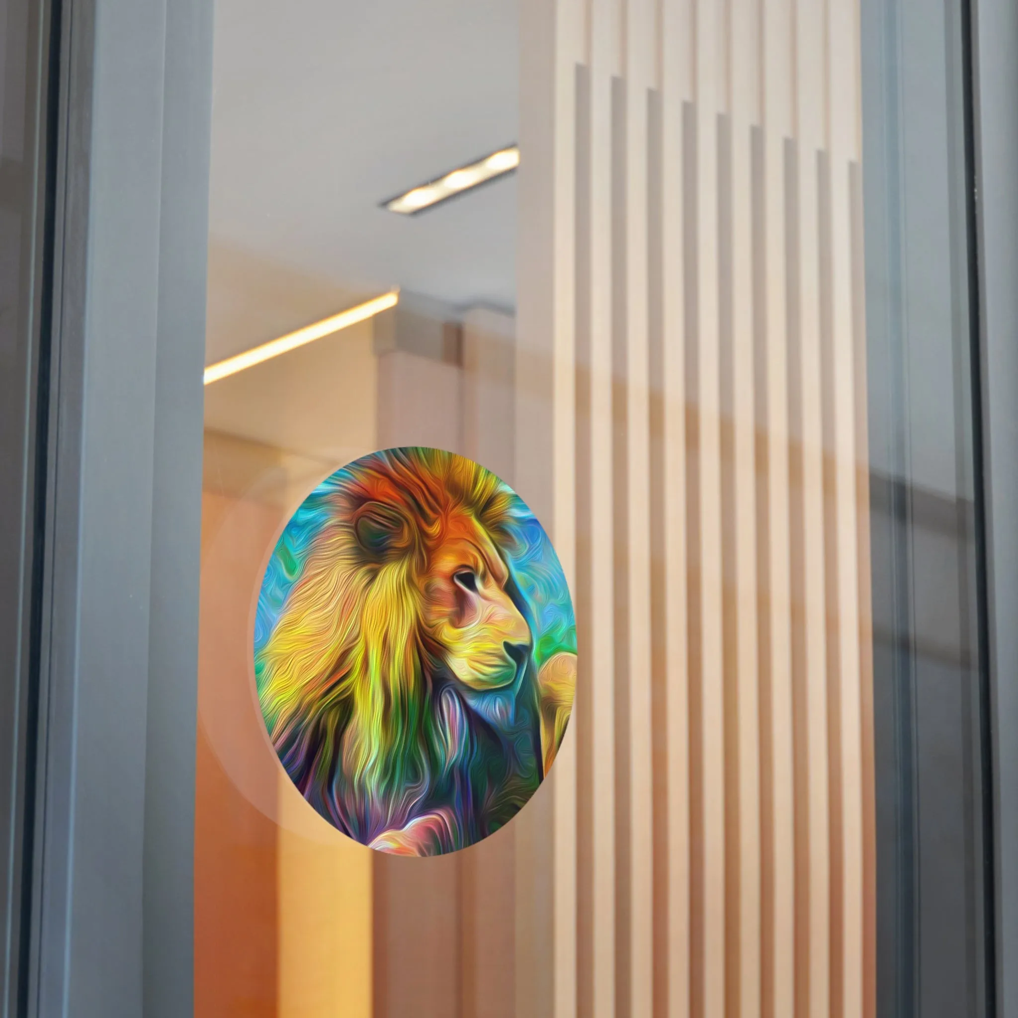 Galaxy Frog Lion Round Vinyl Stickers
