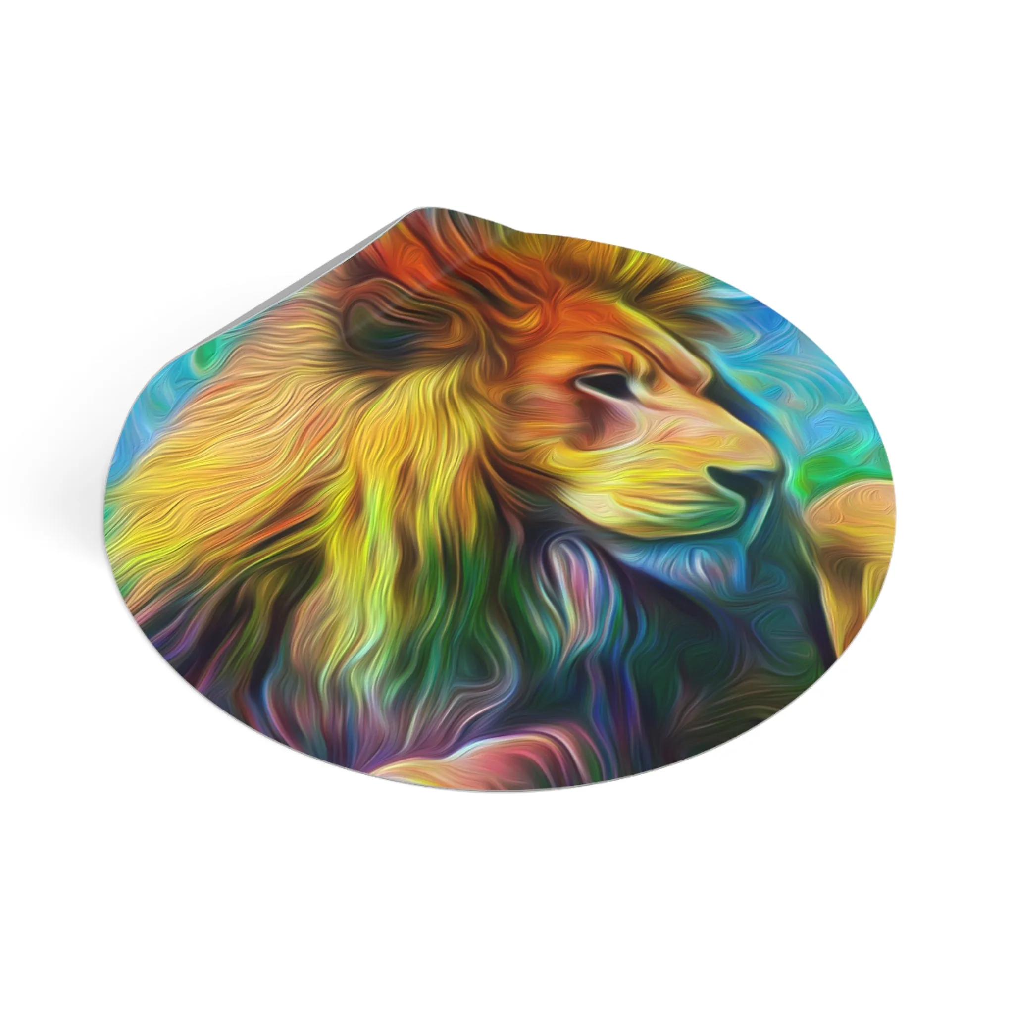 Galaxy Frog Lion Round Vinyl Stickers