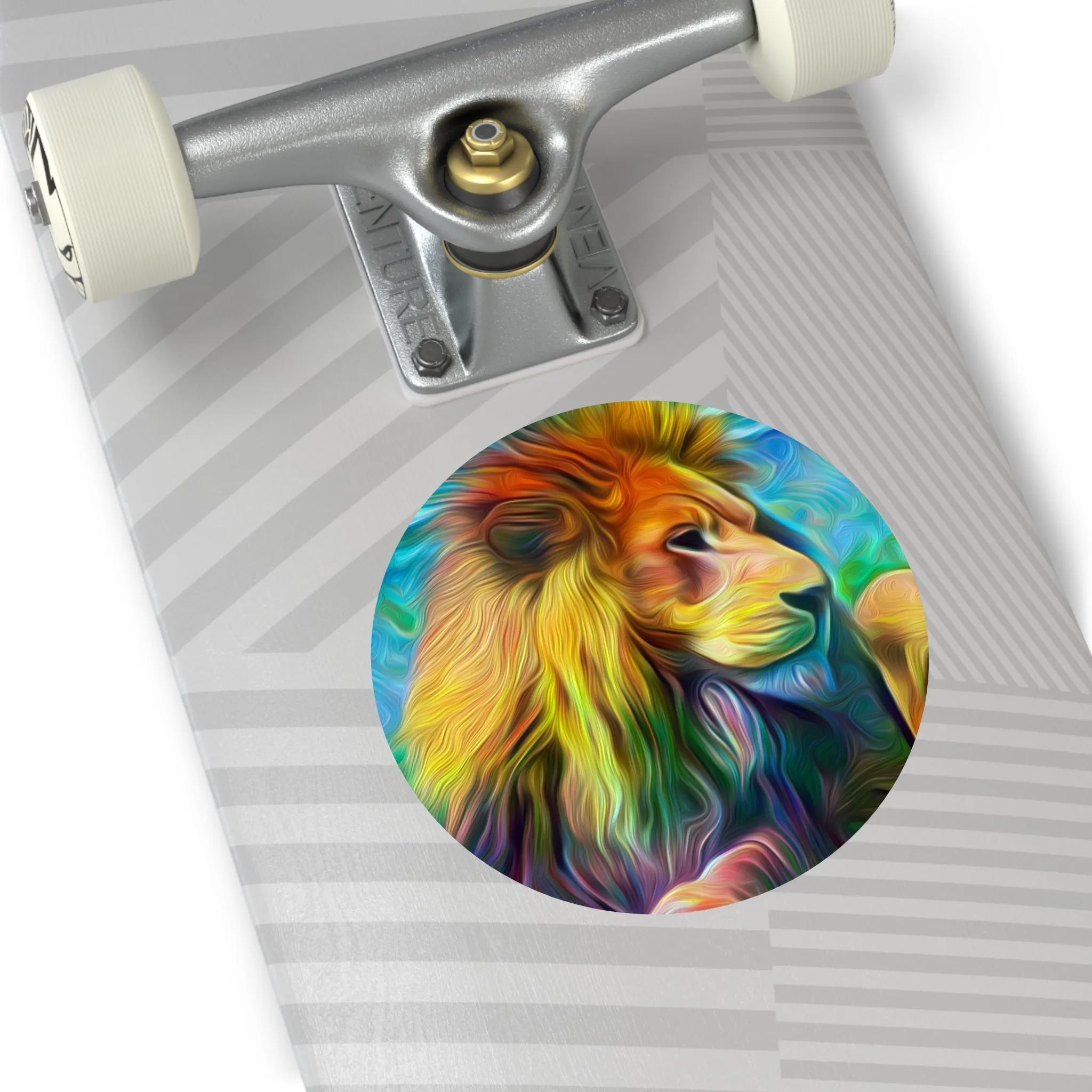 Galaxy Frog Lion Round Vinyl Stickers