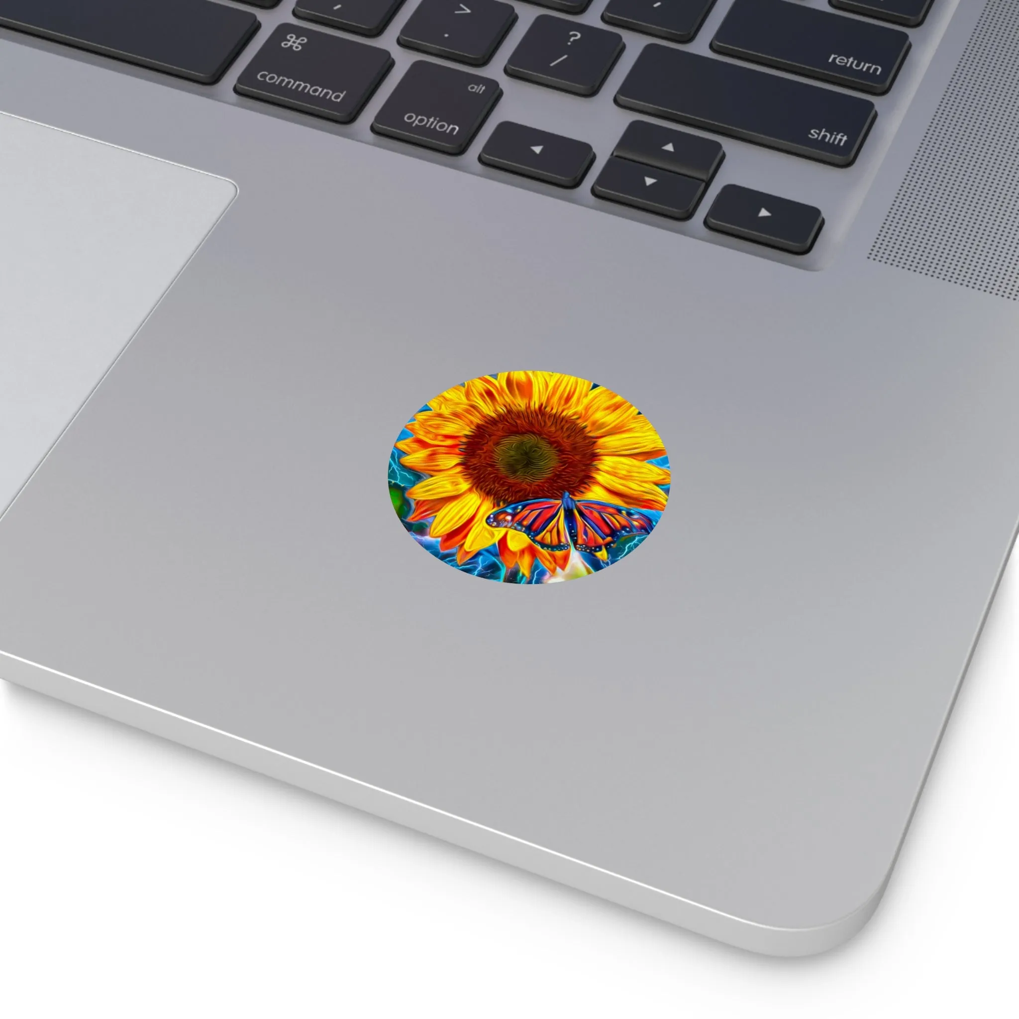 Galaxy Frog Sunflower Round Vinyl Stickers