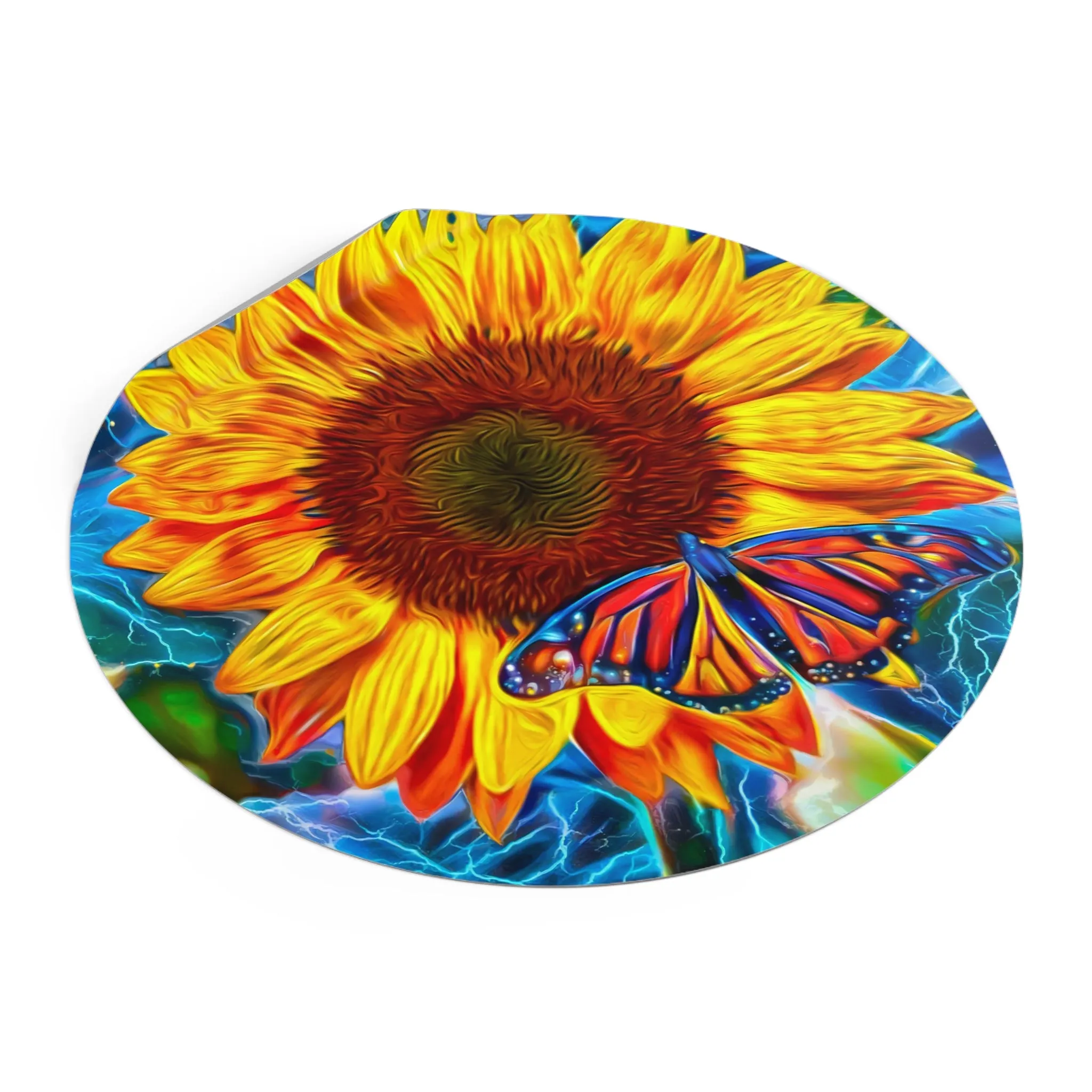 Galaxy Frog Sunflower Round Vinyl Stickers