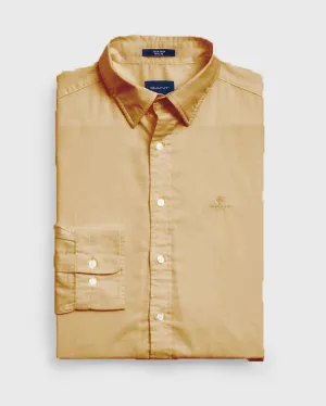 GANT Honey Gold Slim Fit Plain Hidden Button Down Shirt 3005132 Size M NWT