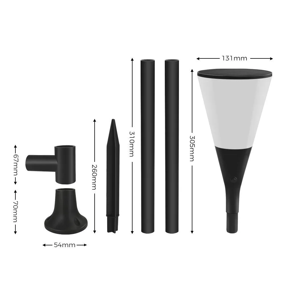 Gardi Cone Solar LED Dancing Flame Standing Classic Torch Light
