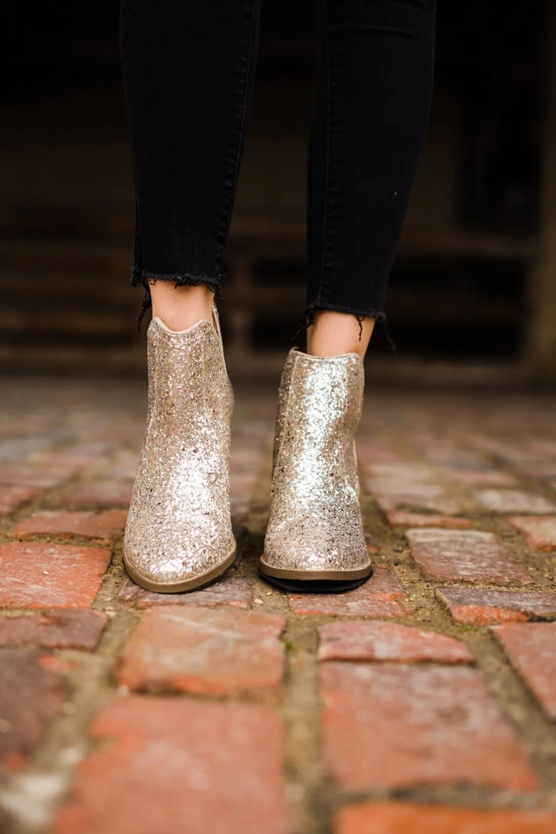 Gold Glitter Booties