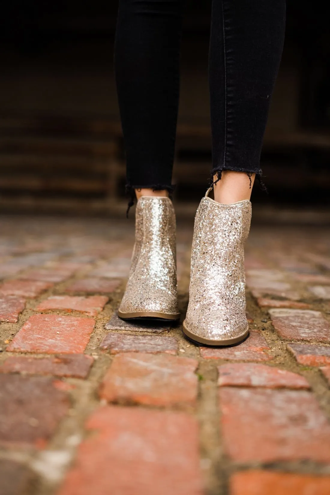 Gold Glitter Booties