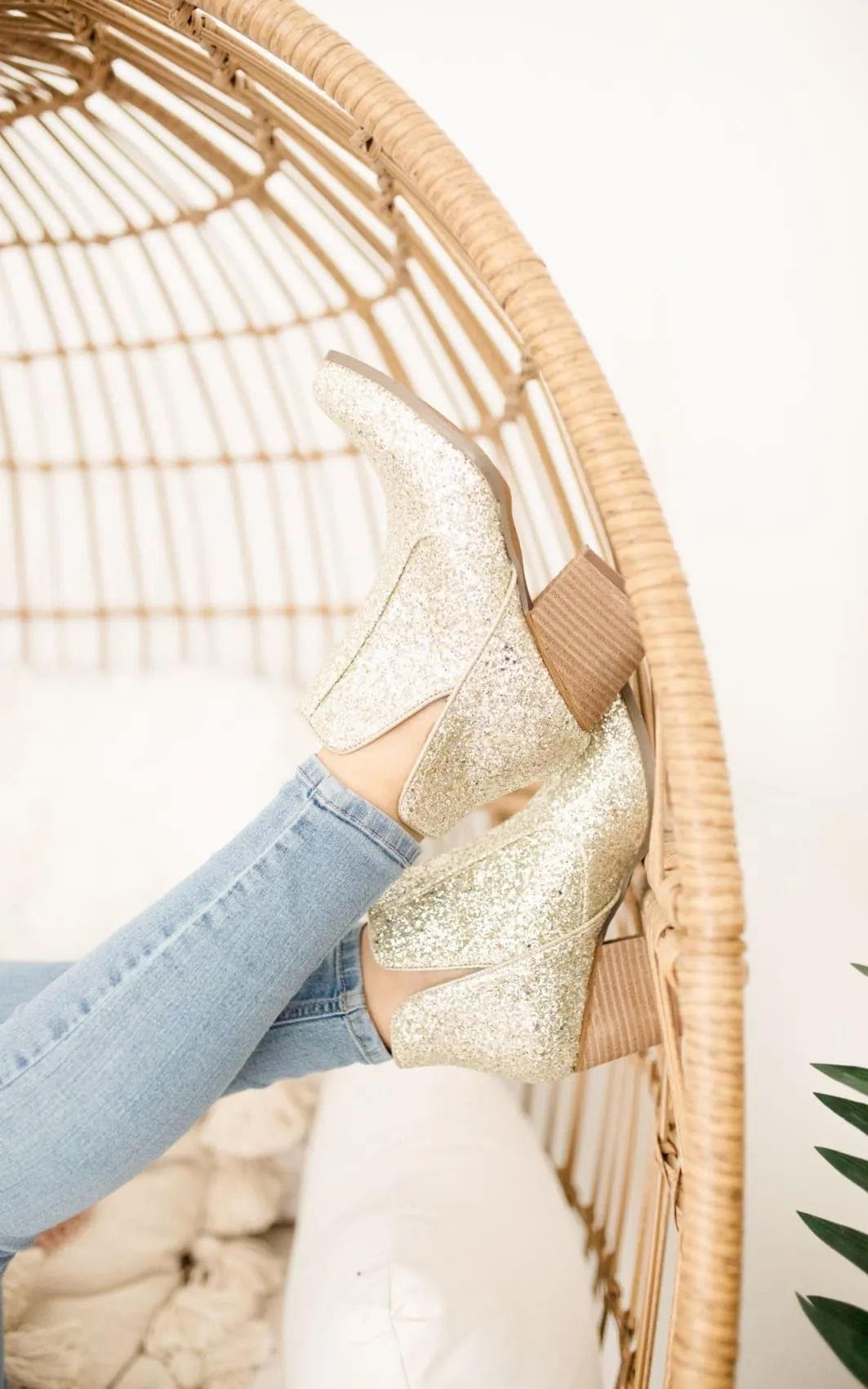 Gold Glitter Booties