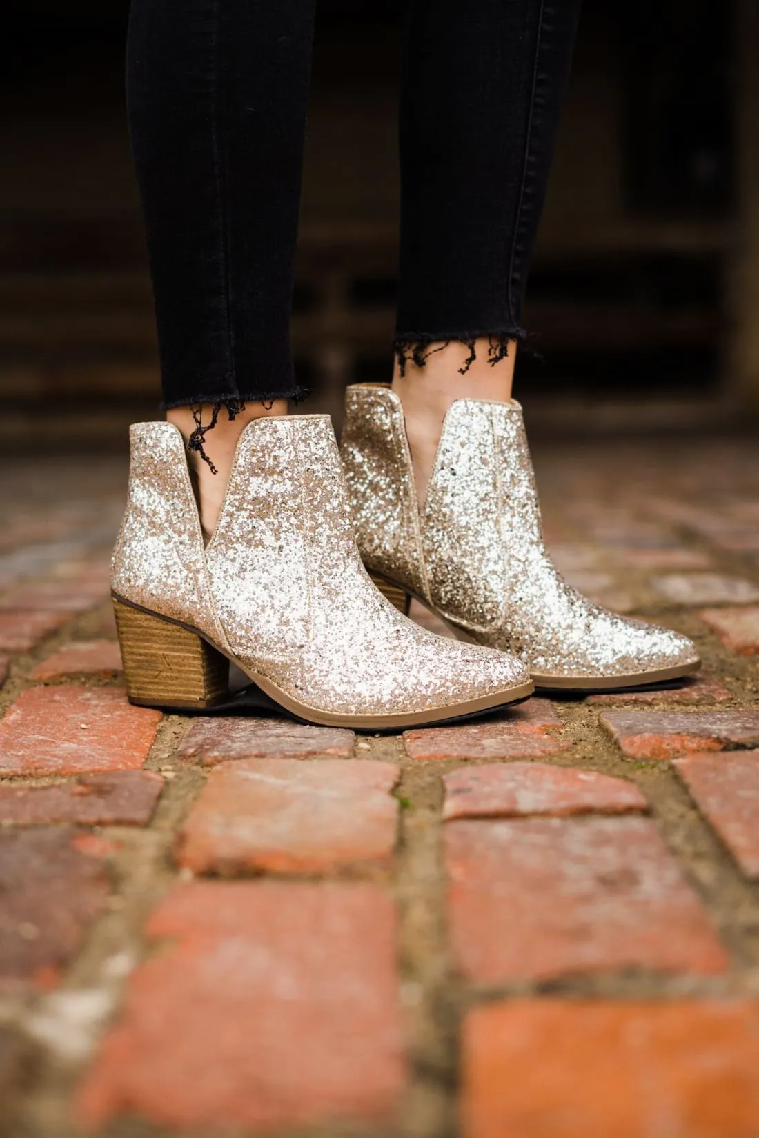 Gold Glitter Booties
