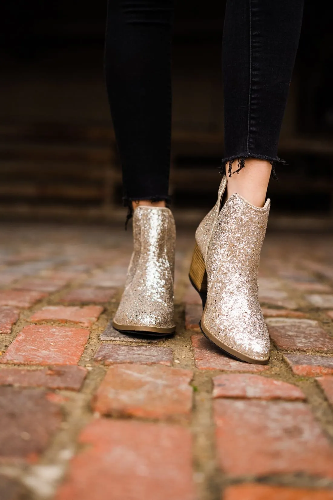 Gold Glitter Booties