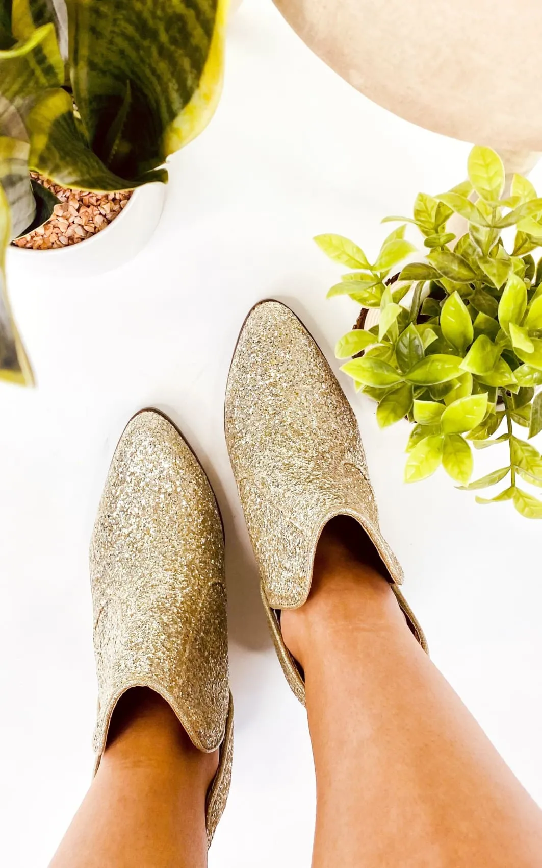 Gold Glitter Booties