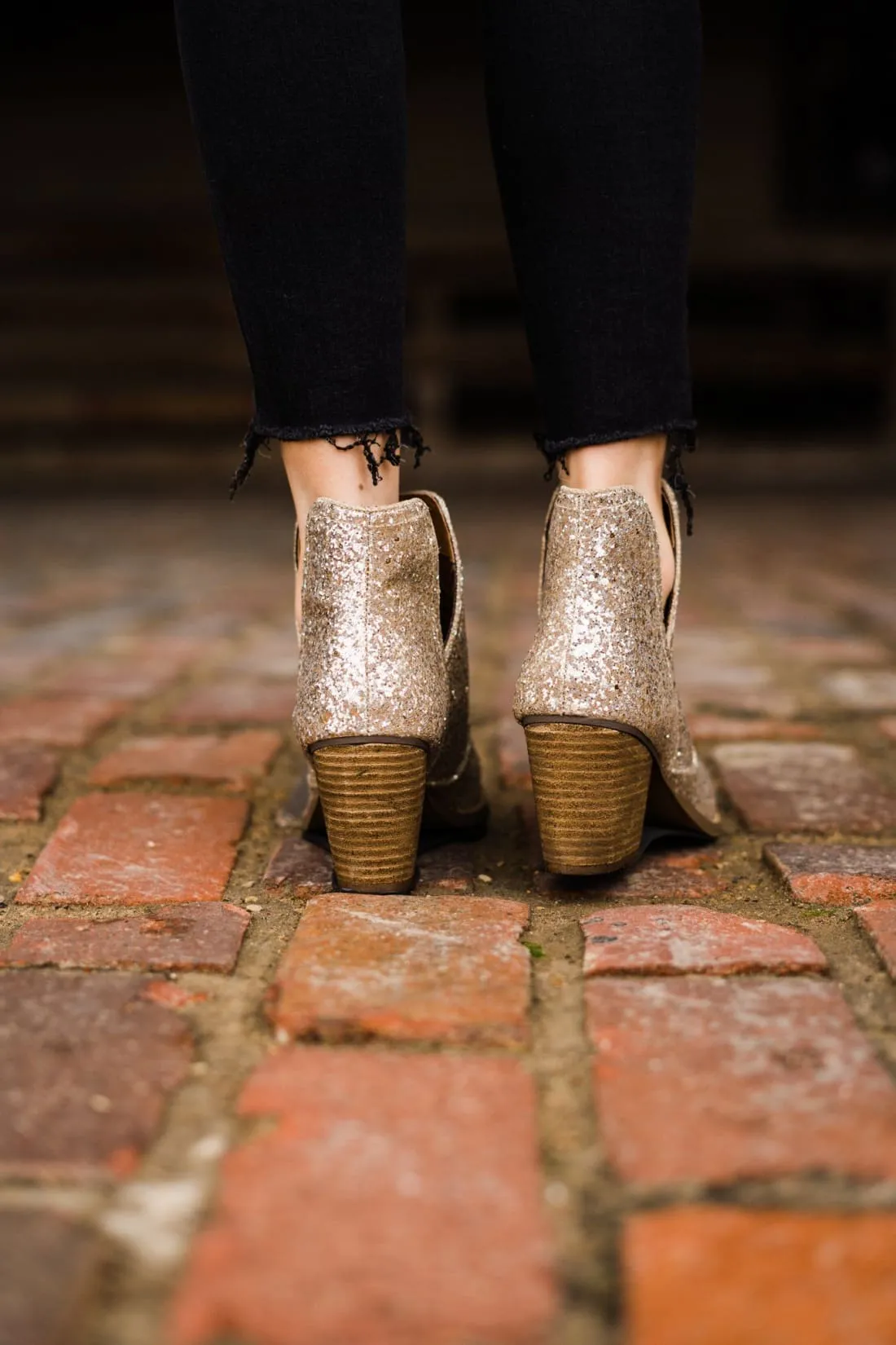 Gold Glitter Booties