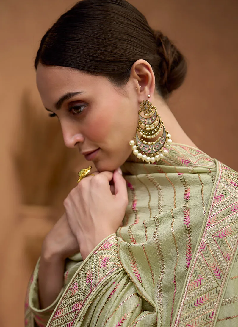 Green Kashida Embroidery Traditional Salwar Kameez