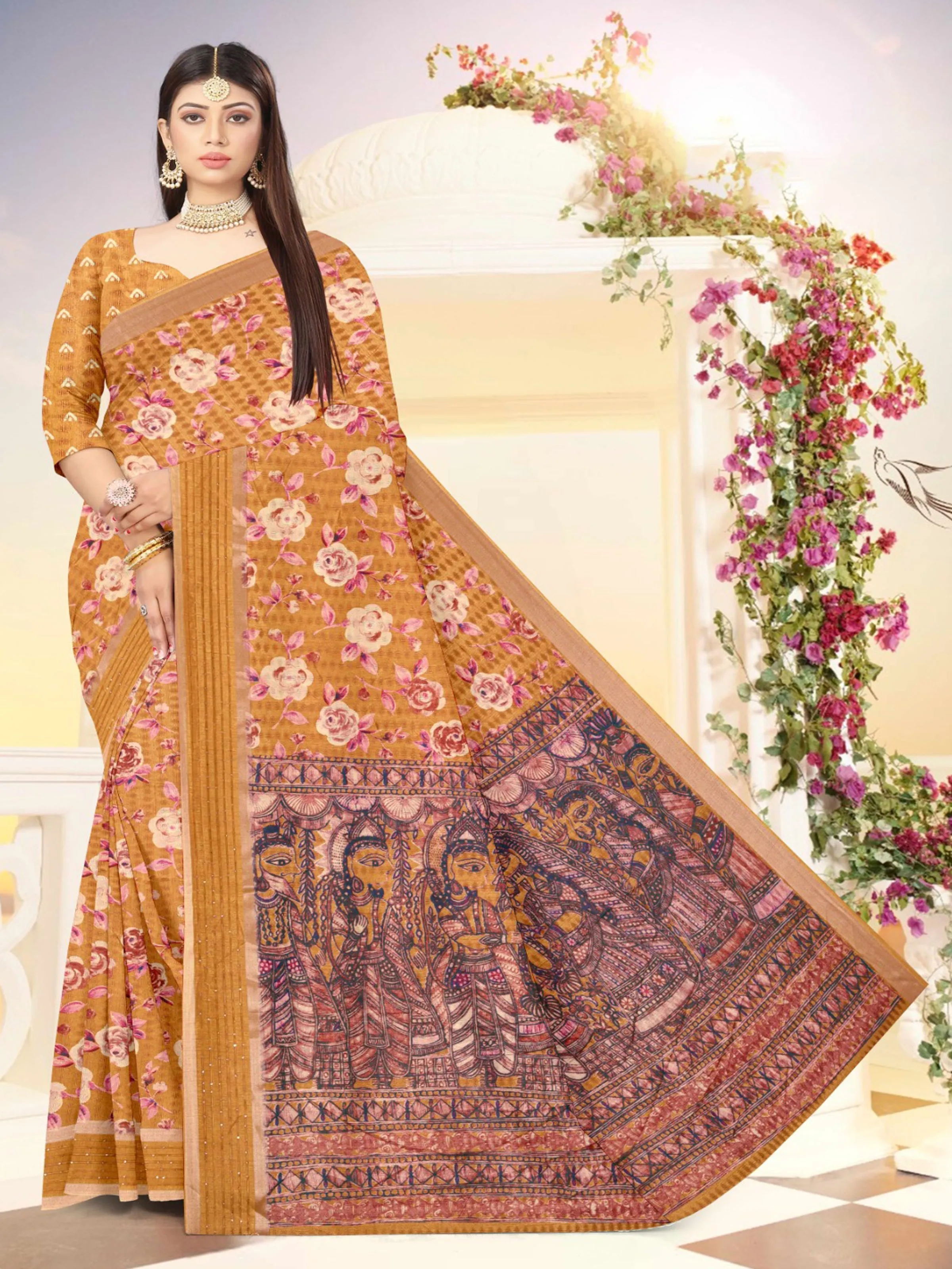 Grey Soft Jute  saree