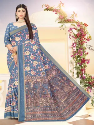 Grey Soft Jute  saree
