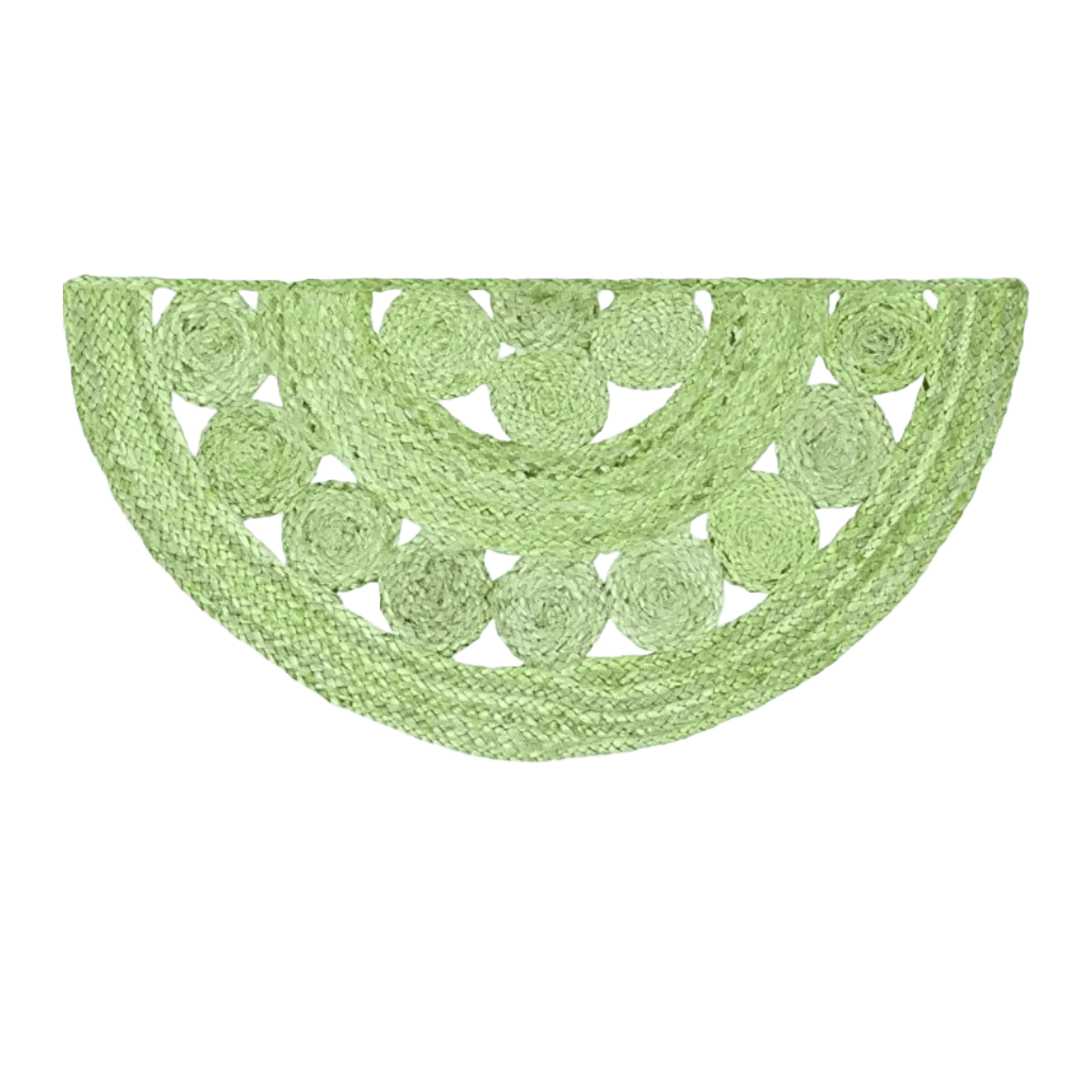 Half Circle of Life Accent Jute Rug - Green