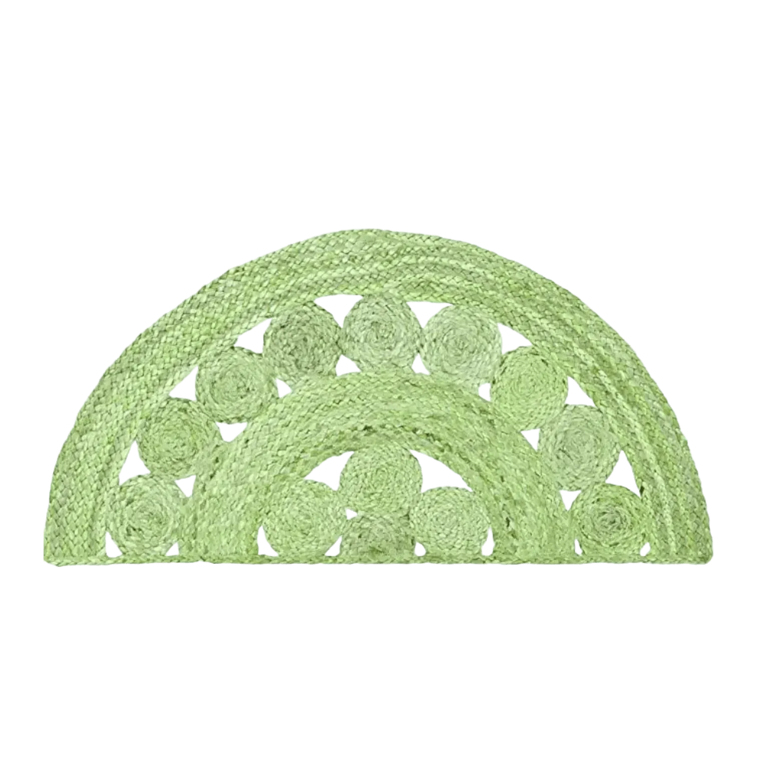 Half Circle of Life Accent Jute Rug - Green