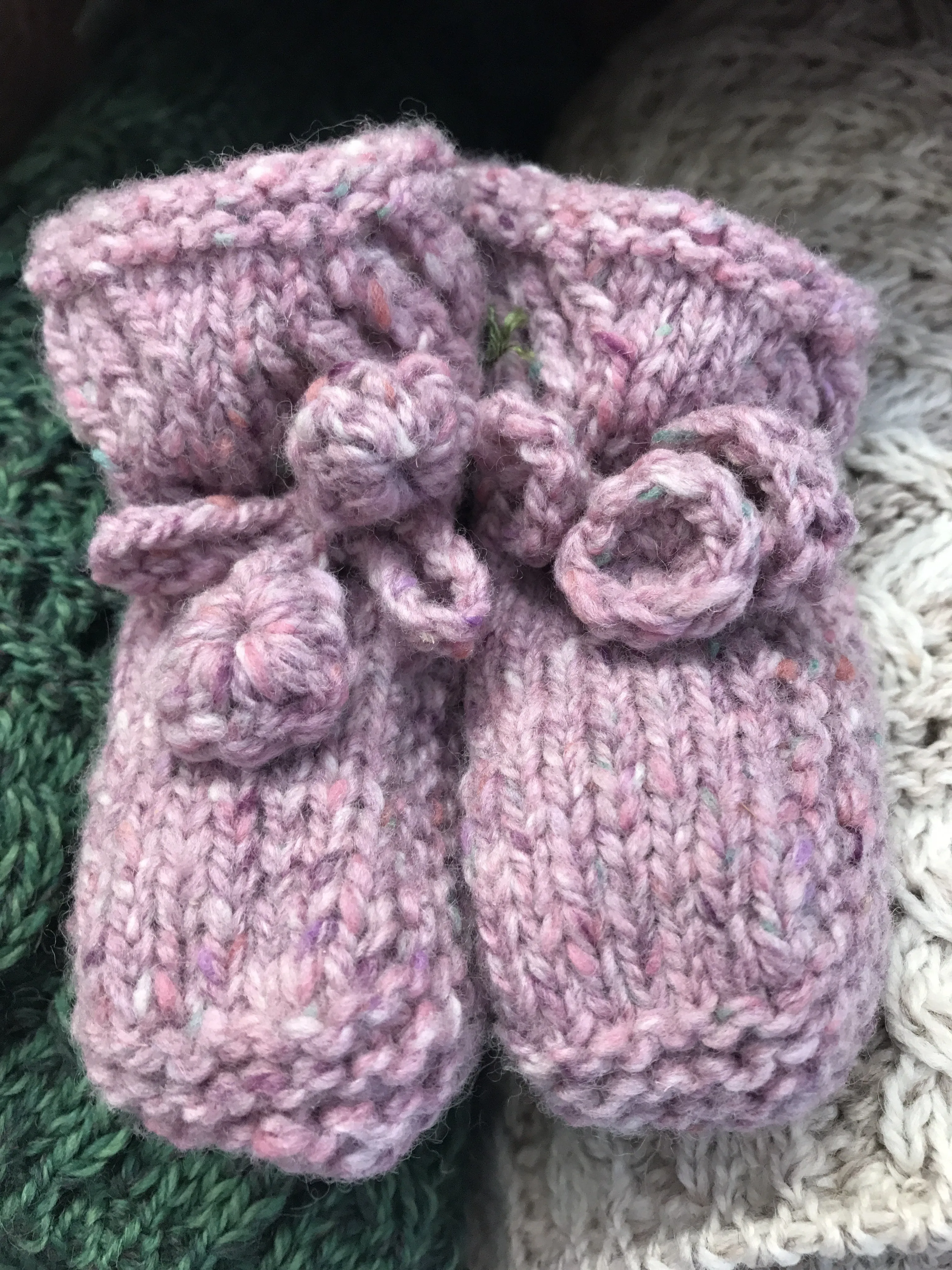 Handknit Aran Baby Booties
