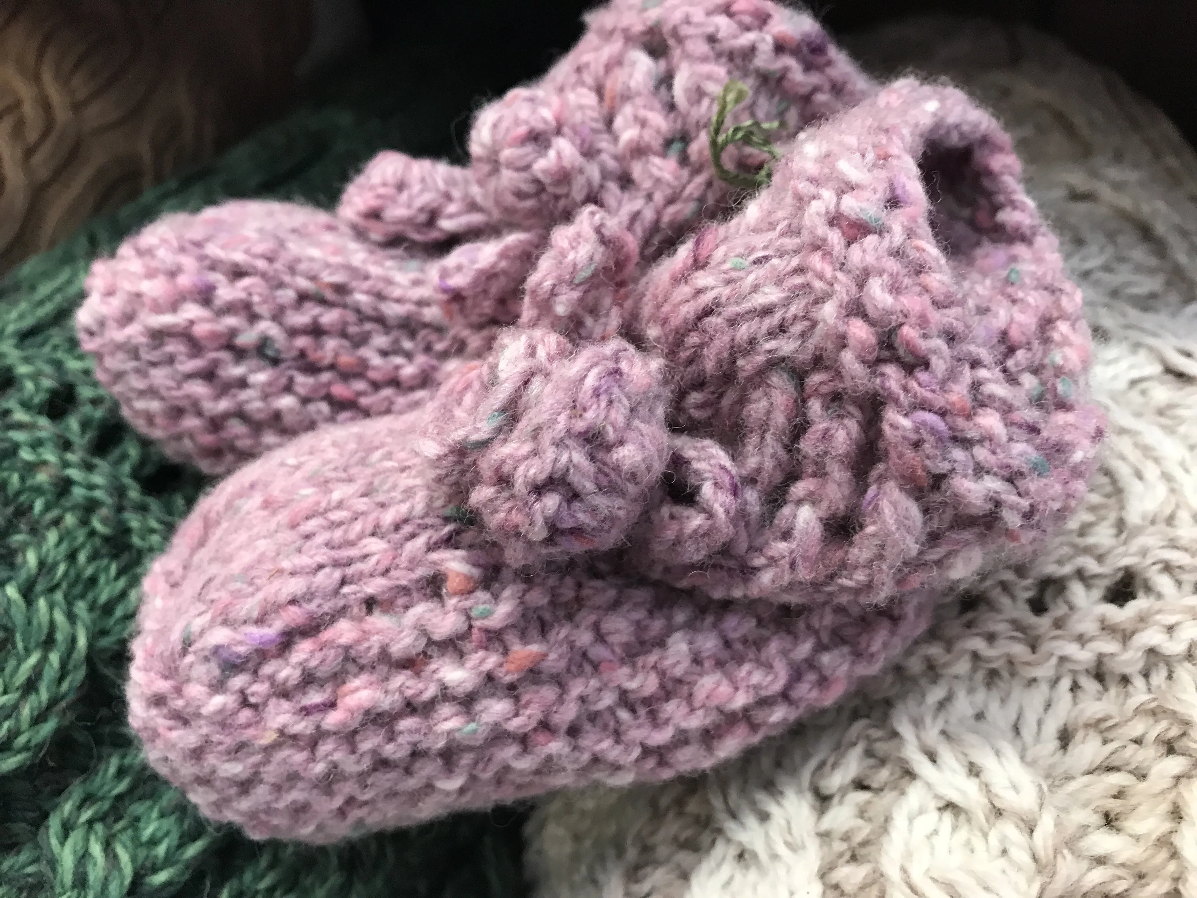 Handknit Aran Baby Booties