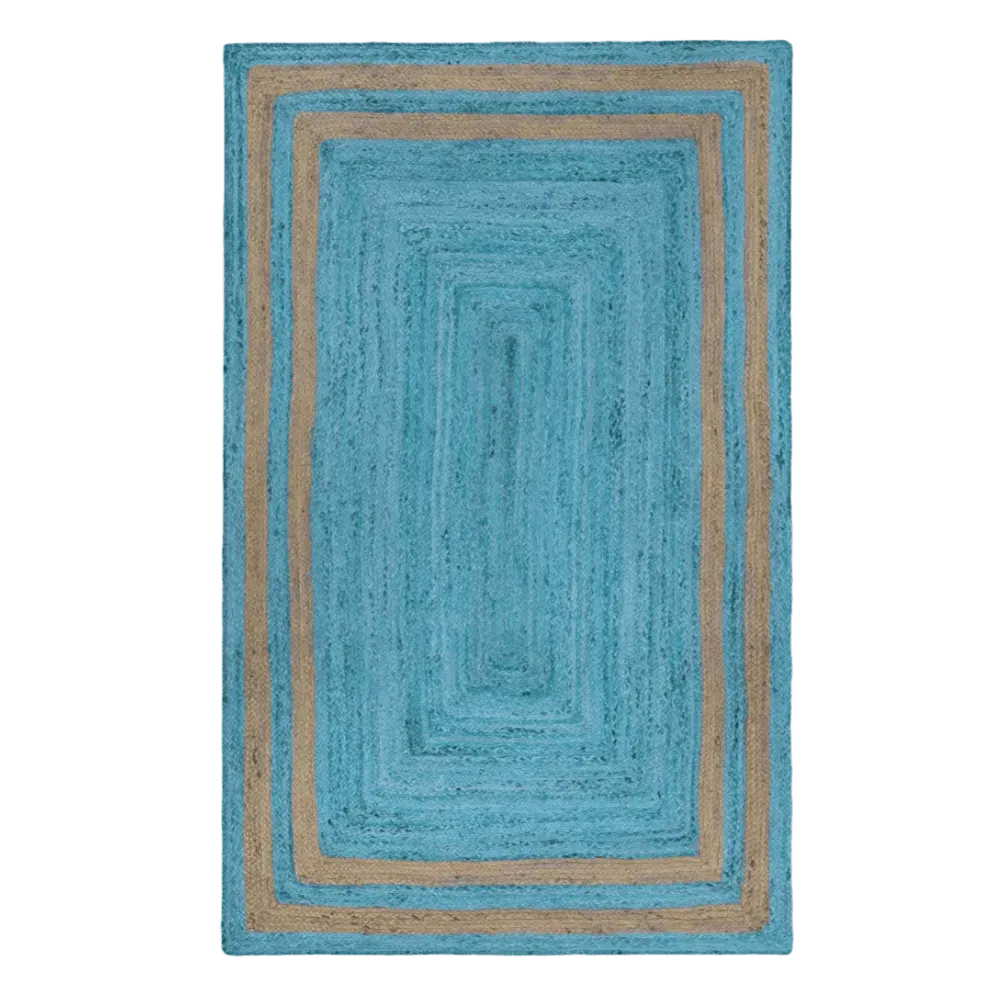 Handmade Chic Two-Toned Blue Jute Rug