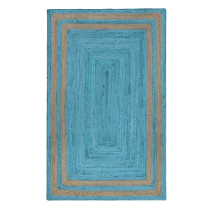 Handmade Chic Two-Toned Blue Jute Rug