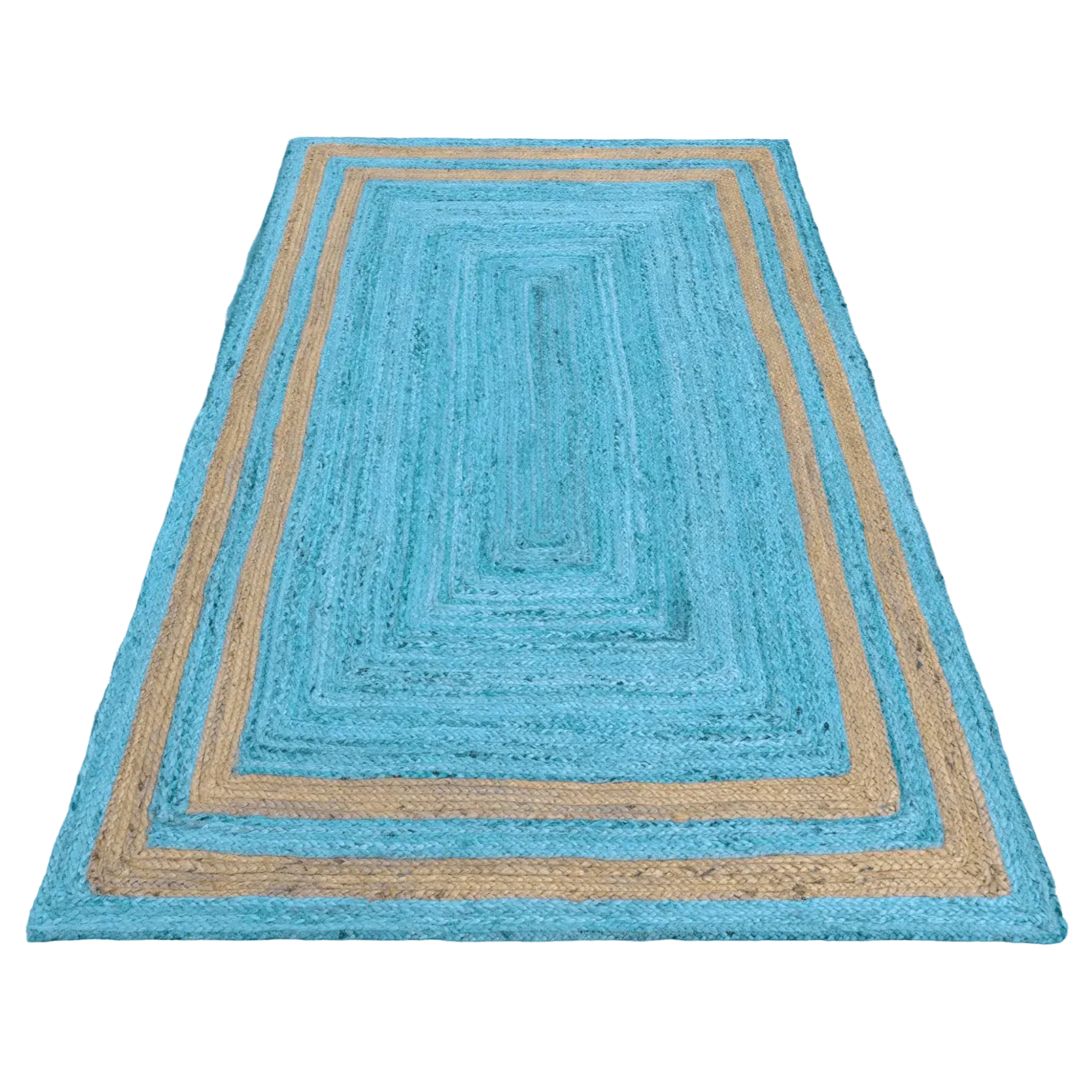 Handmade Chic Two-Toned Blue Jute Rug