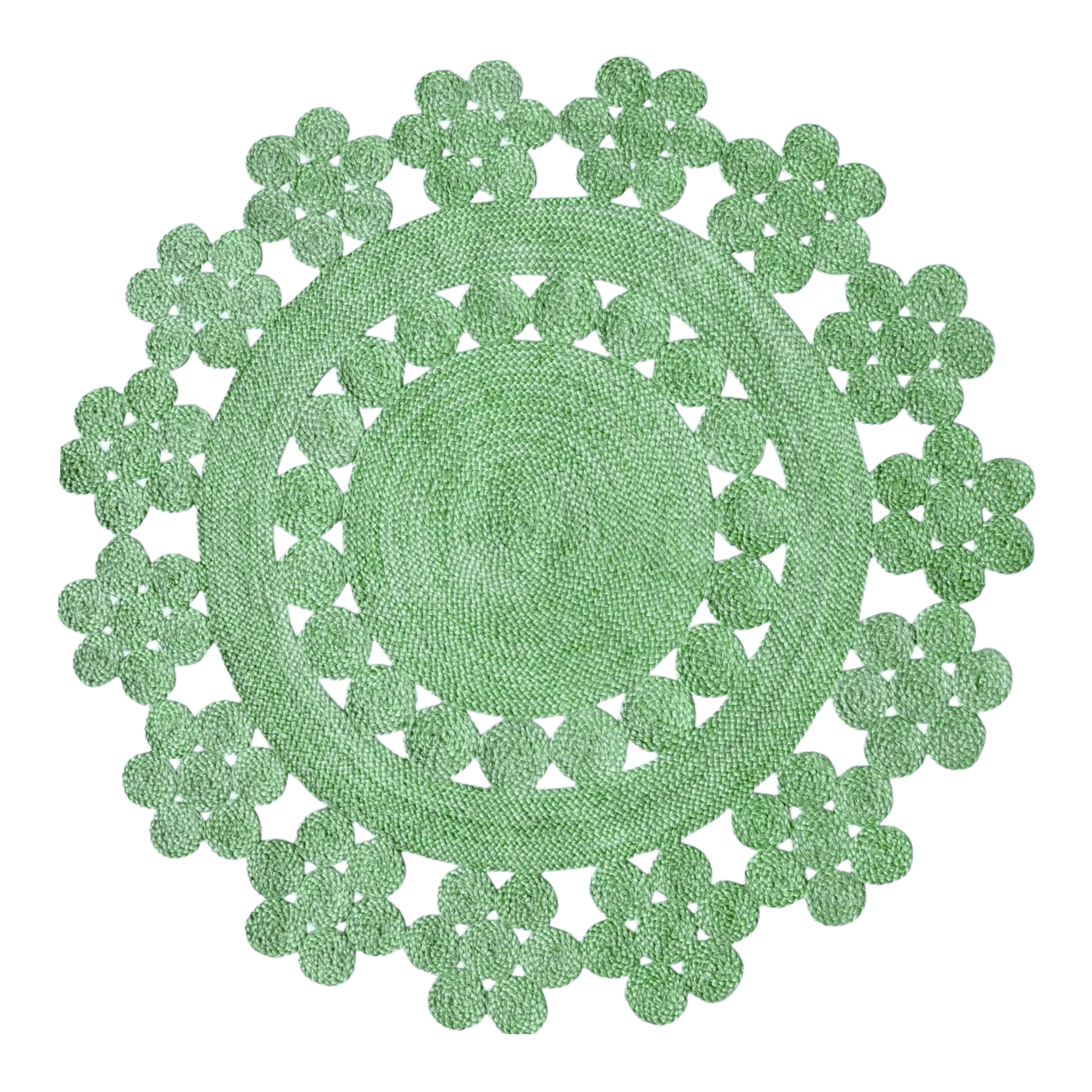 Handmade Desi Round Jute Rug - Green
