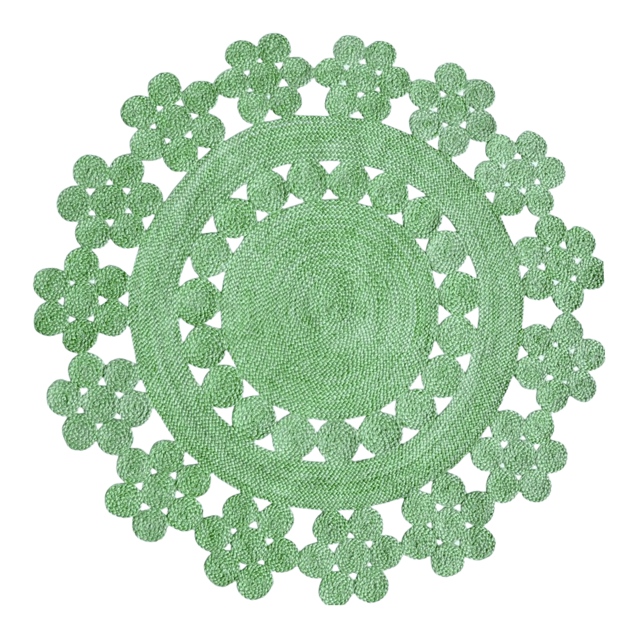 Handmade Desi Round Jute Rug - Green