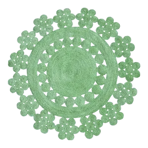Handmade Desi Round Jute Rug - Green