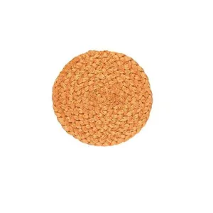 Handwoven Silky Jute Round Coasters, Set of 4