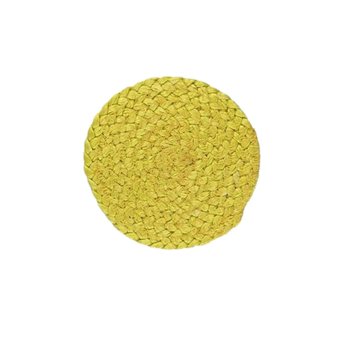 Handwoven Silky Jute Round Coasters, Set of 4