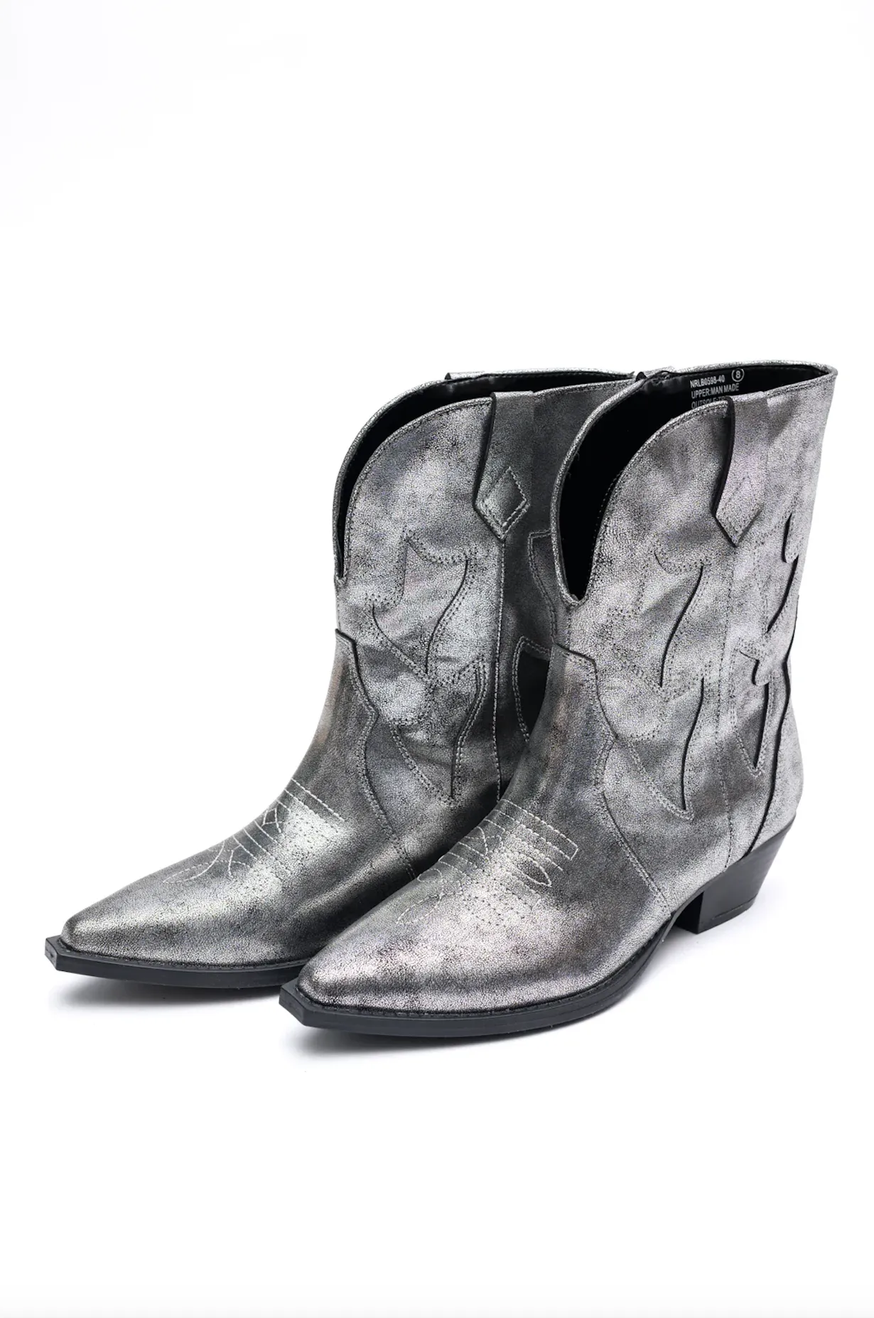 Hazel Blues® |  Jersey Metallic Boot in Silver
